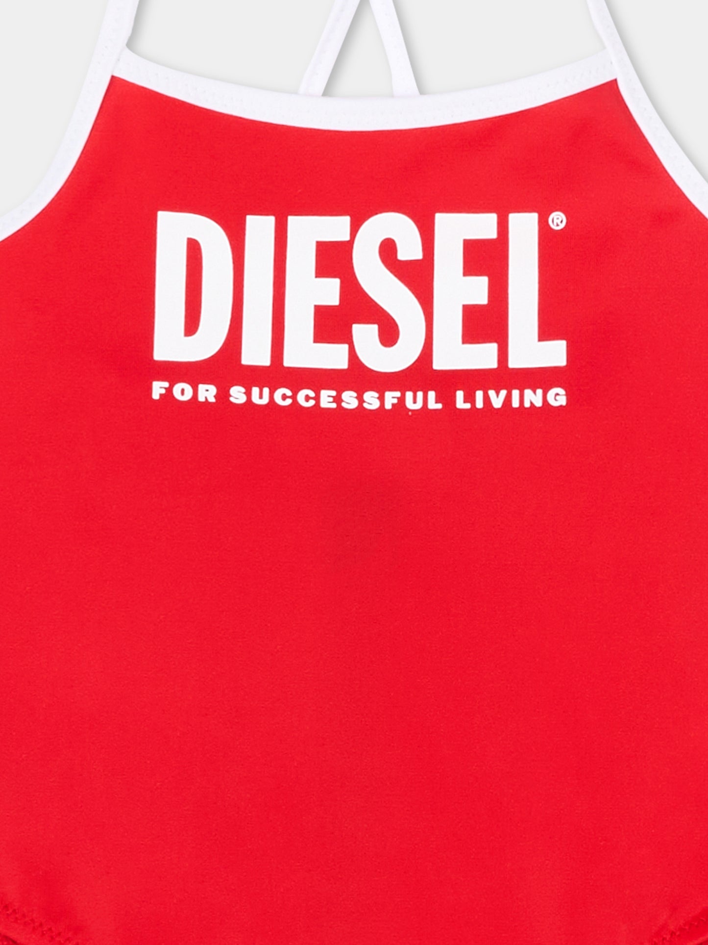 Costume intero rosso per neonata con logo,Diesel,K00787 KYAG8 K405