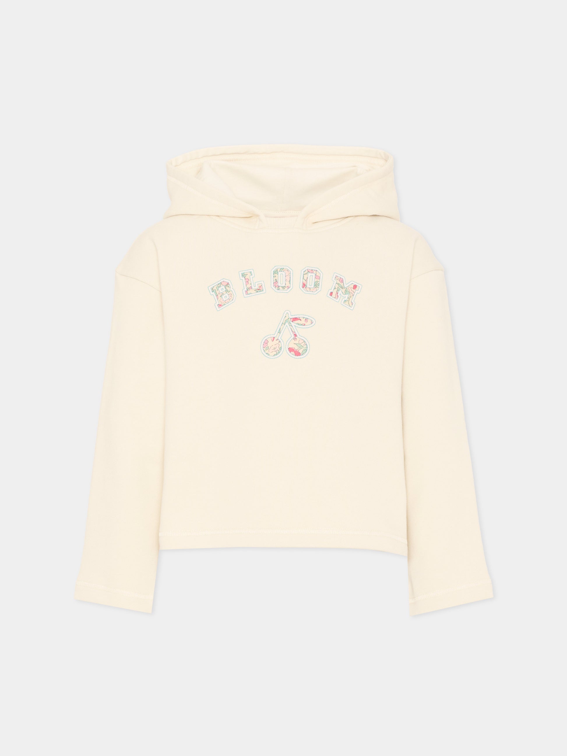 Felpa avorio per bambina con logo,Bonpoint,S06GSWK00008 108