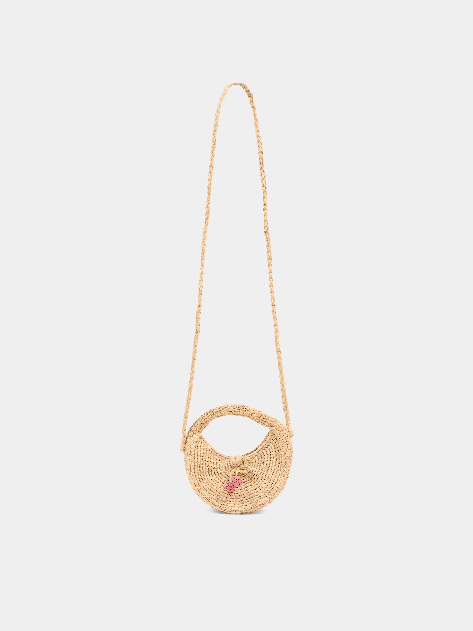 Borsa beige con ciliegie per bambina,Bonpoint,S06GBAW00002 006