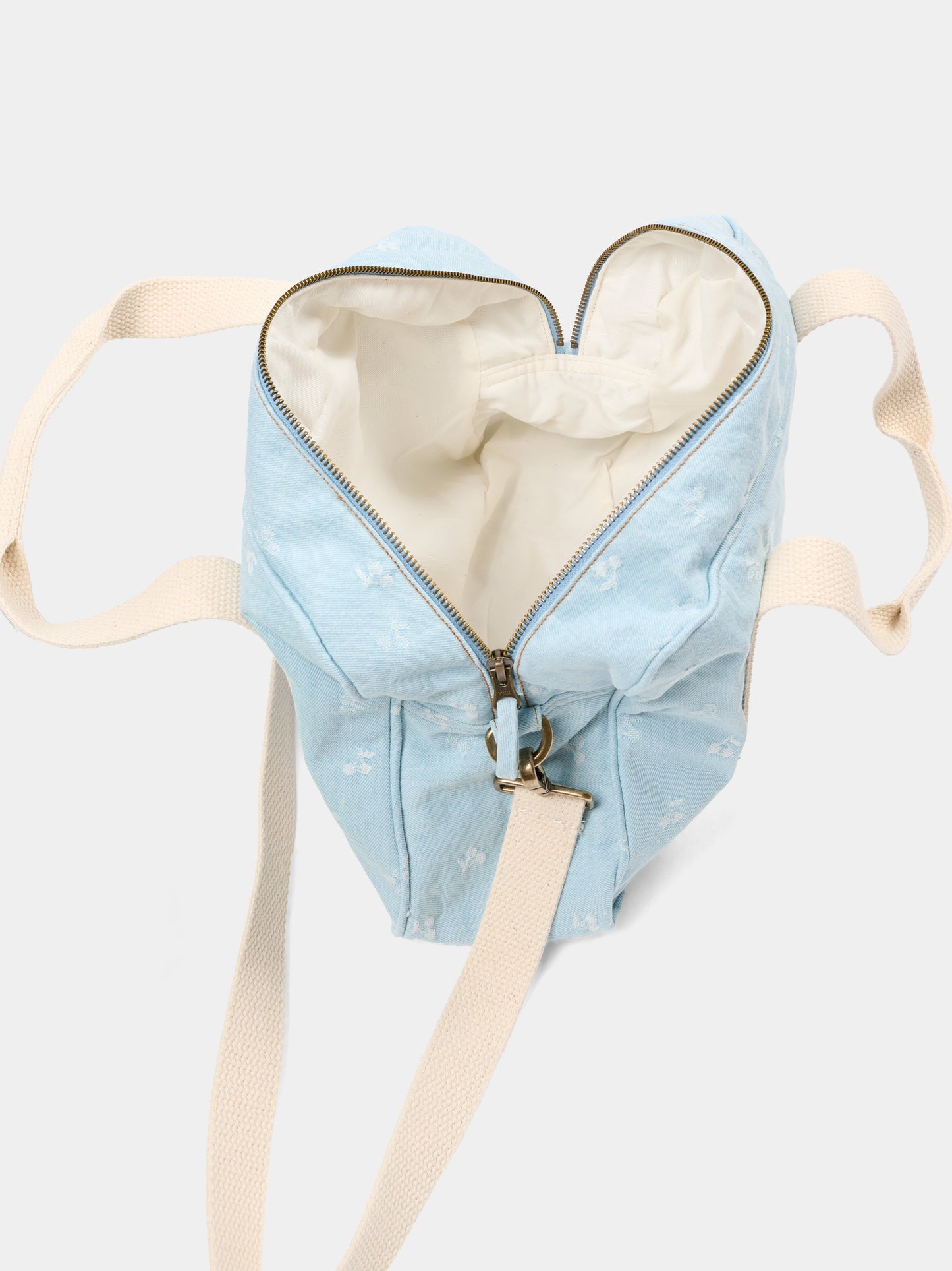 Borsa celeste per bambina con ciliegie,Bonpoint,S06GBAW00011 610