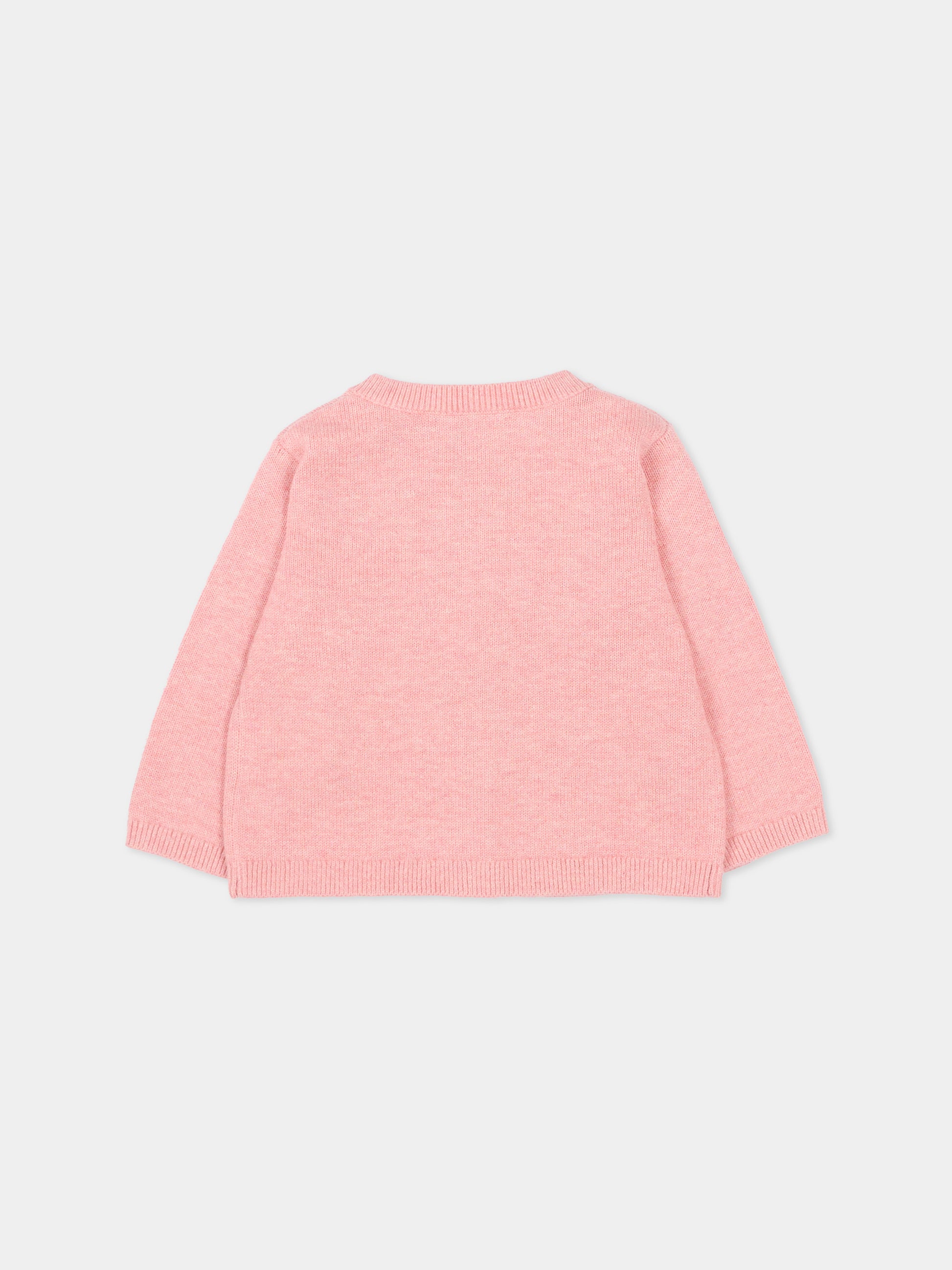 Cardigan rosa per neonata con ciliegie,Bonpoint,S06XCAK00007 124A