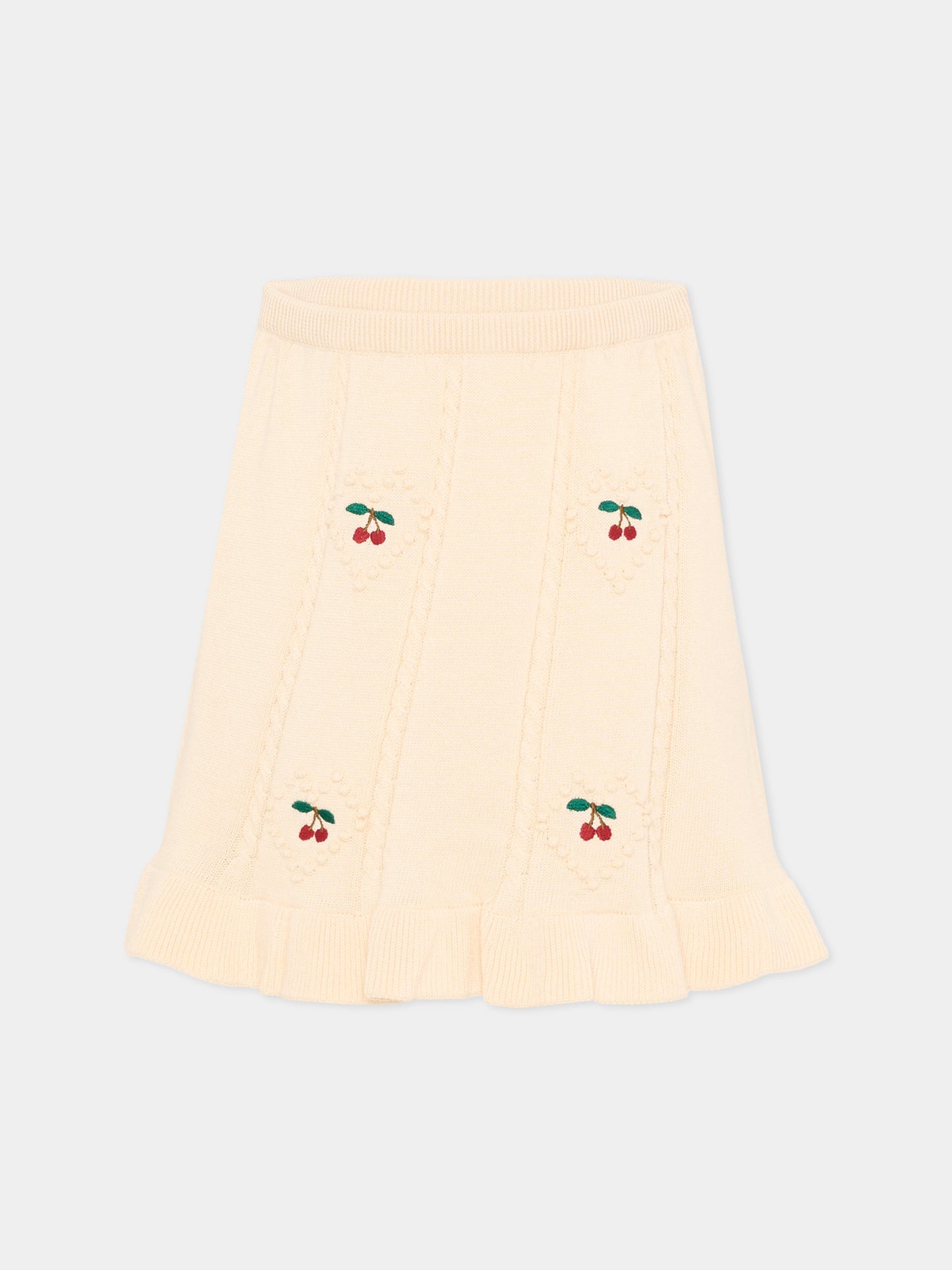 Gonna avorio per bambina con ciliegie,Konges Sløjd,KS105084 PEARLED IVORY