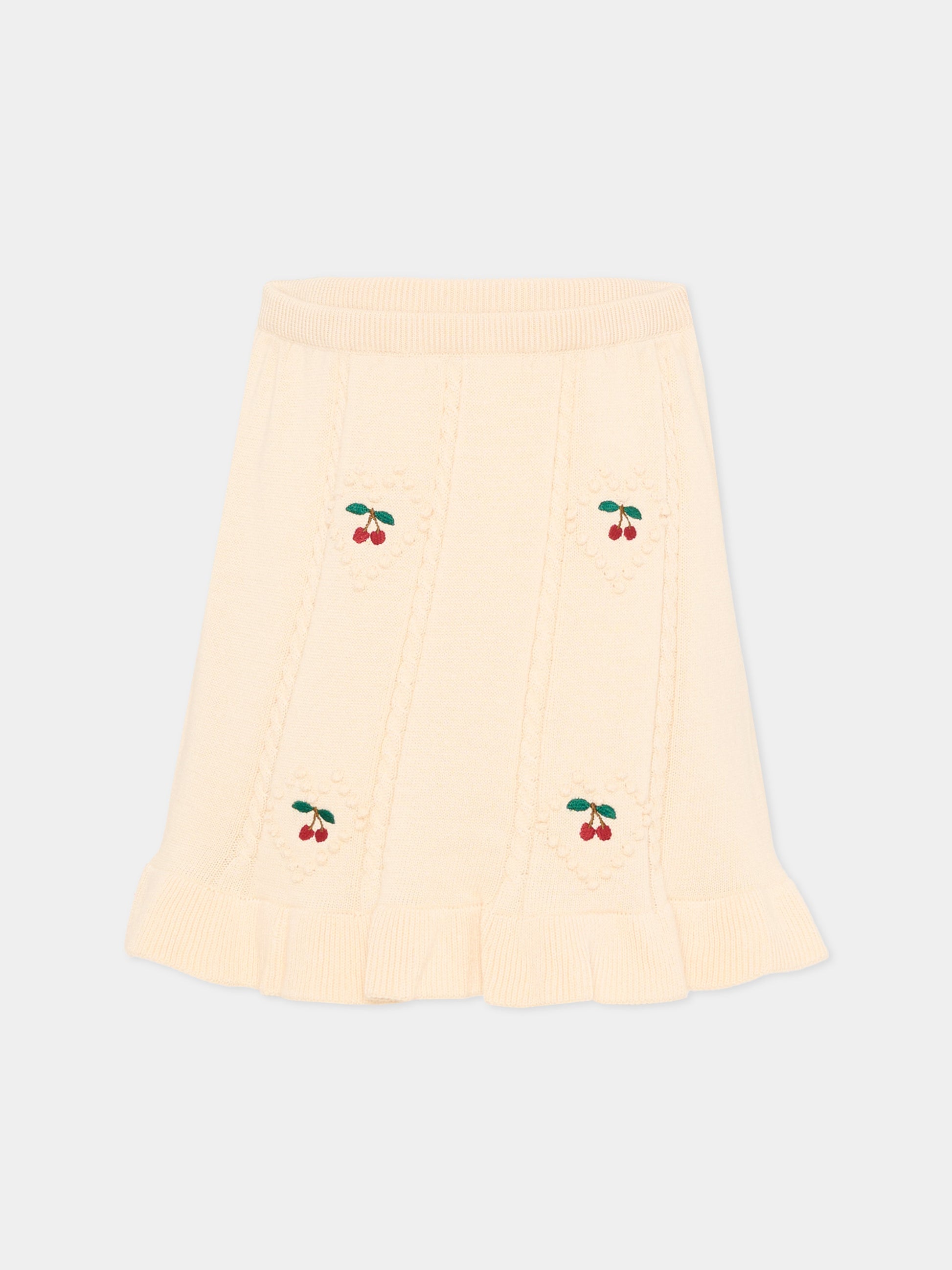 Gonna avorio per bambina con ciliegie,Konges Sløjd,KS105084 PEARLED IVORY