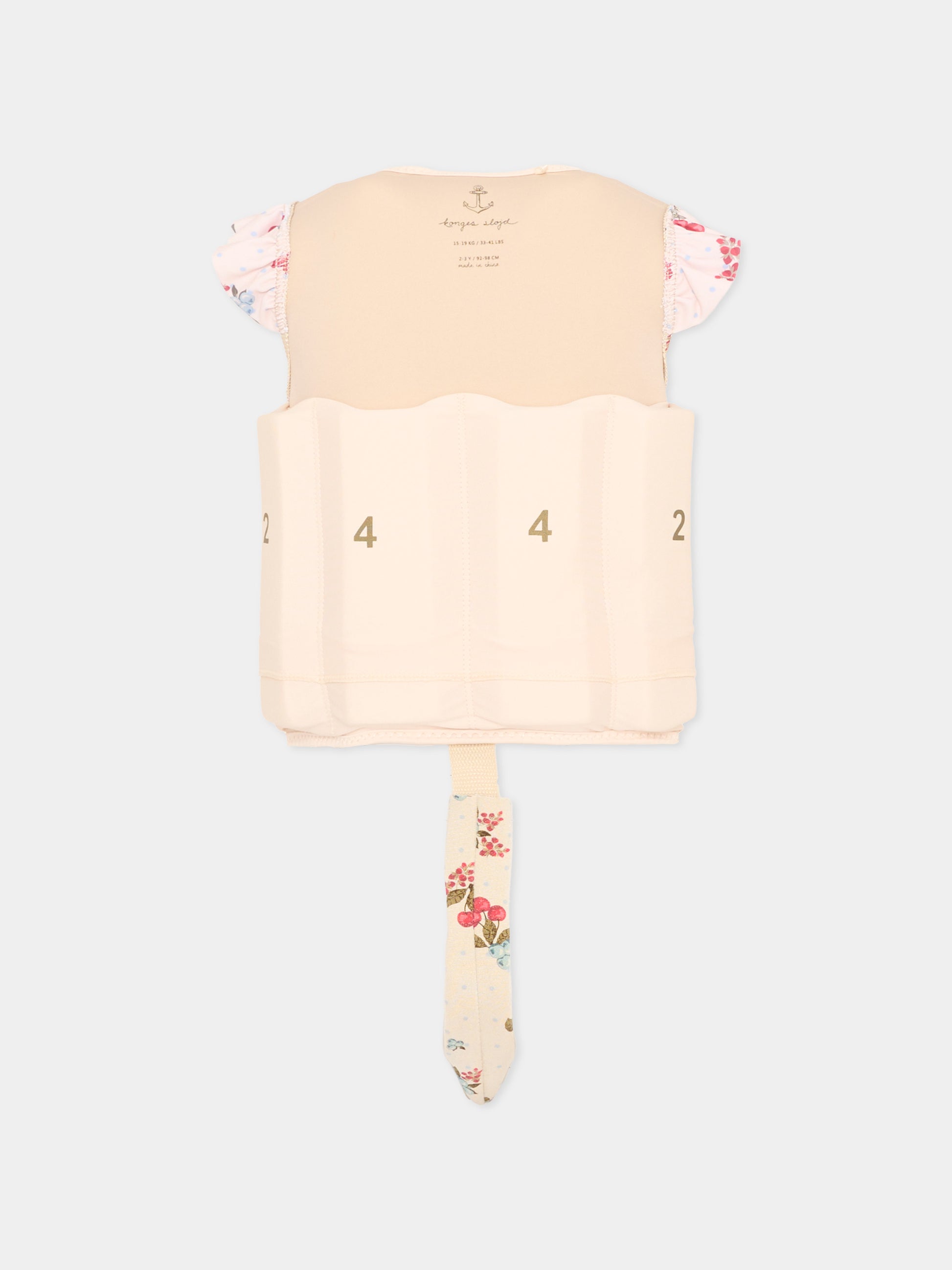 Giubbotto salvagente beige per bambina con pois,Konges Sløjd,KS104652 MARMELATTA