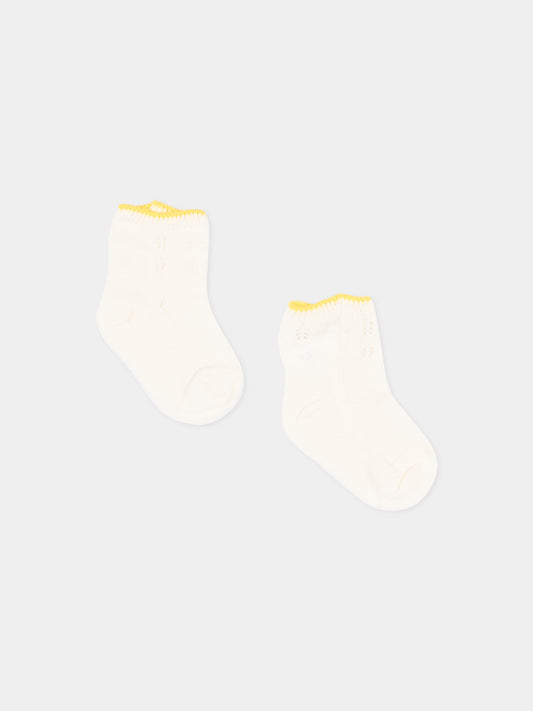 Calzini avorio per neonati con logo,Gensami,BOOT-ZIGRAY-CO OFF WHITE