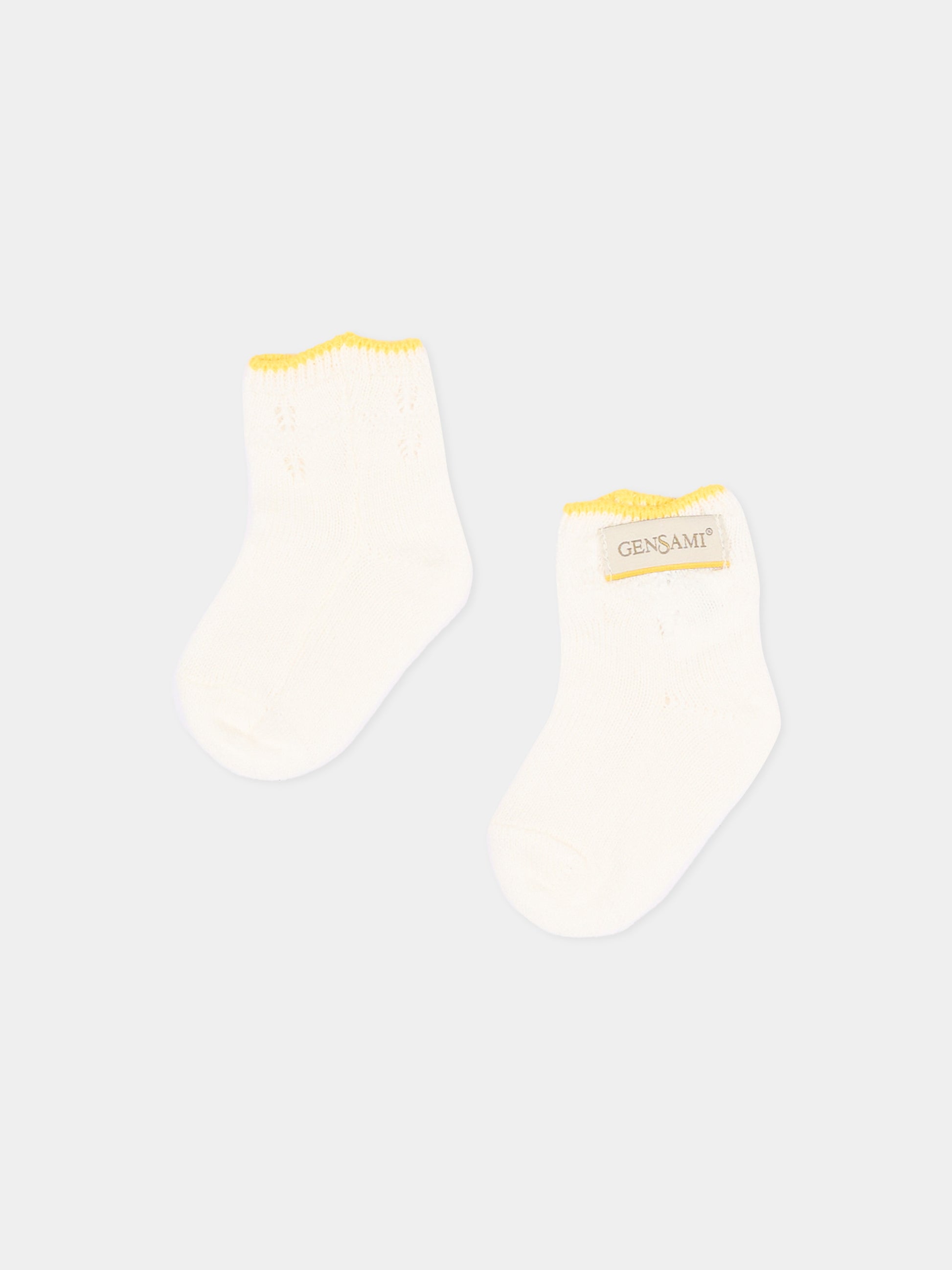 Calzini avorio per neonati con logo,Gensami,BOOT-ZIGRAY-CO OFF WHITE