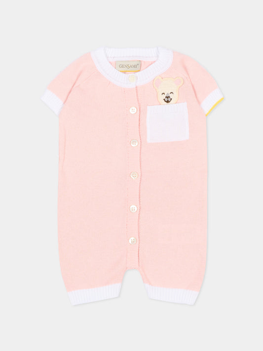 Pagliaccetto rosa per neonata con alpaca,Gensami,ROSHORT-ALPPOCKET-CO BABY PINK