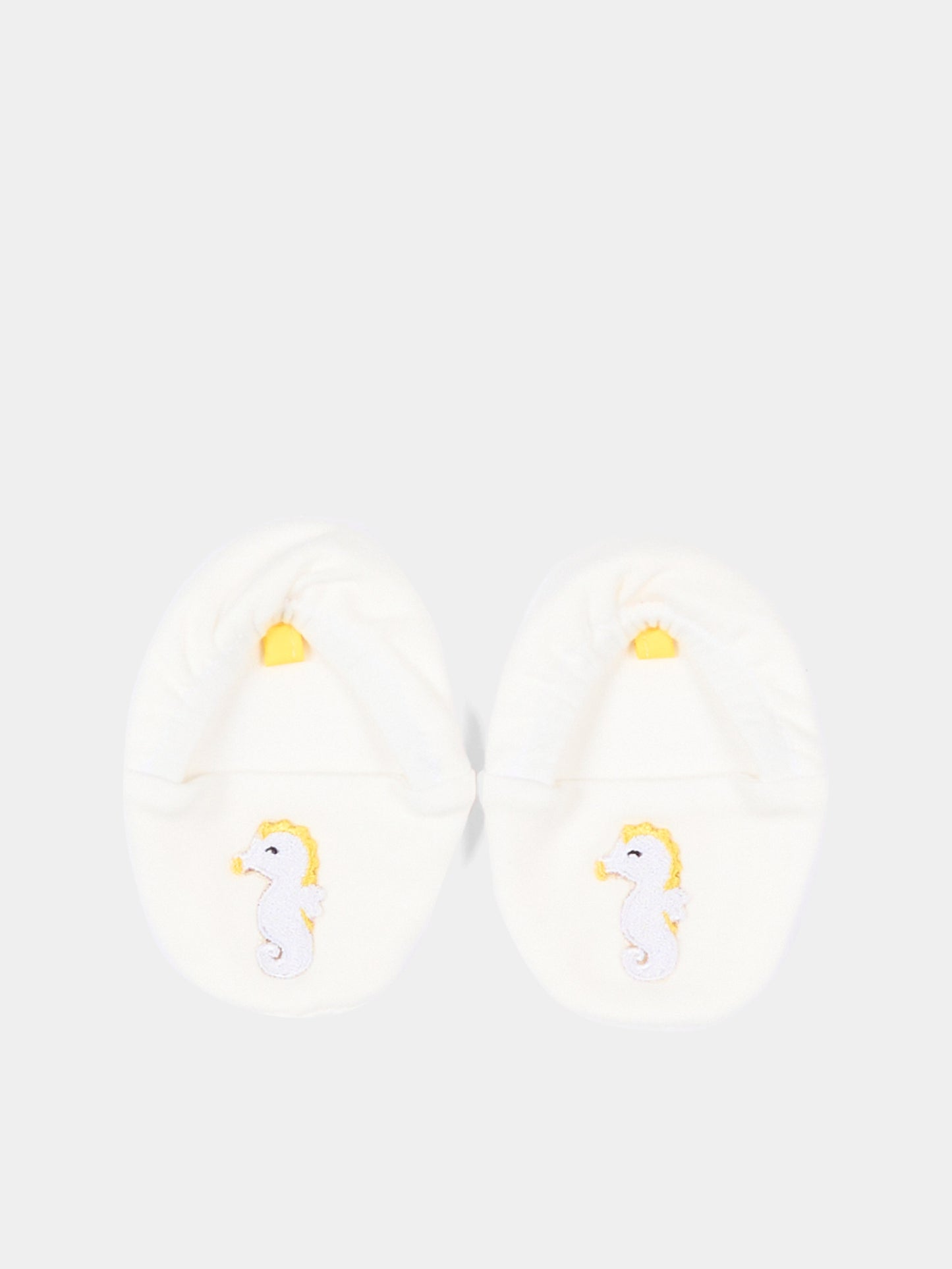 Babbucce avorio per neonato con cavalluccio marino,Gensami,BOOT-SEAHORSE-J OFF WHITE