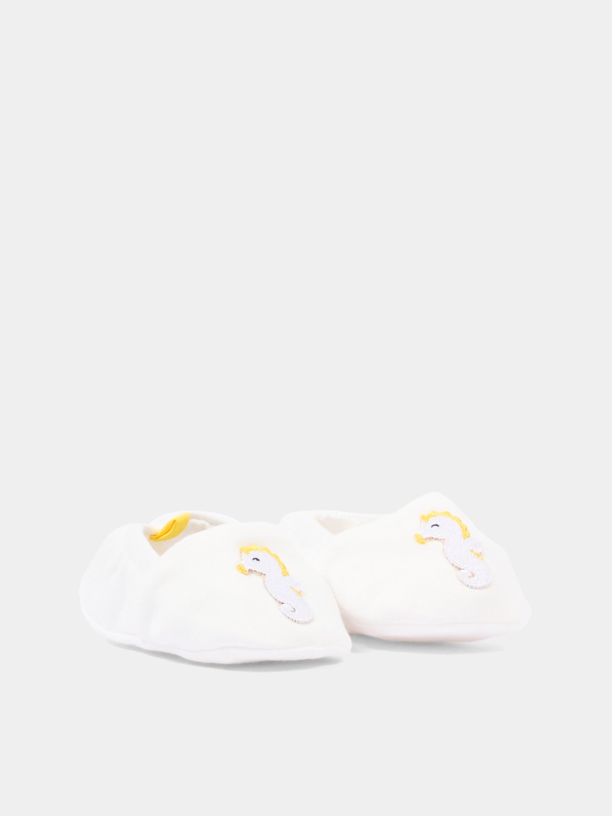 Babbucce avorio per neonato con cavalluccio marino,Gensami,BOOT-SEAHORSE-J OFF WHITE