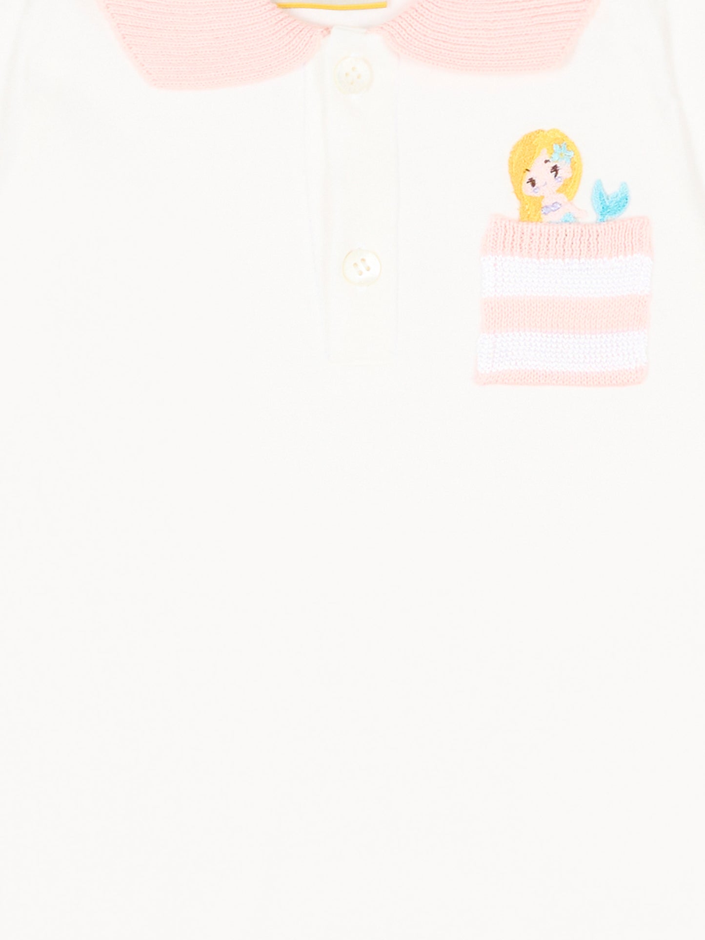 Pagliaccetto avorio per neonata con sirenetta,Gensami,ROSHORT-MERMAID-J OFF WHITE + BABY PINK