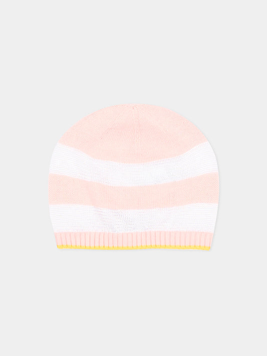 Cappello rosa a righe per neonata,Gensami,HAT-STRIPES-CO BABY PINK