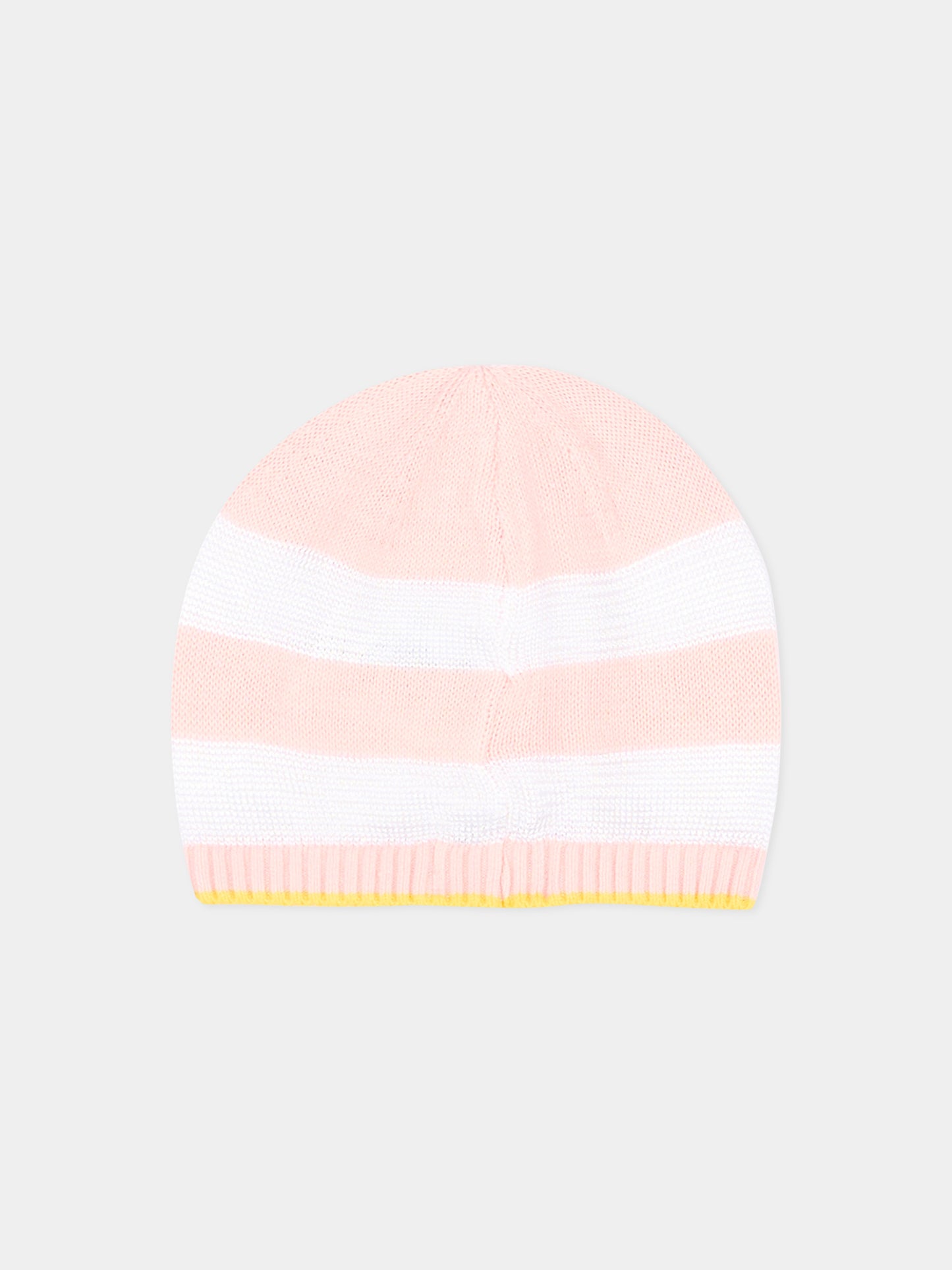 Cappello rosa a righe per neonata,Gensami,HAT-STRIPES-CO BABY PINK