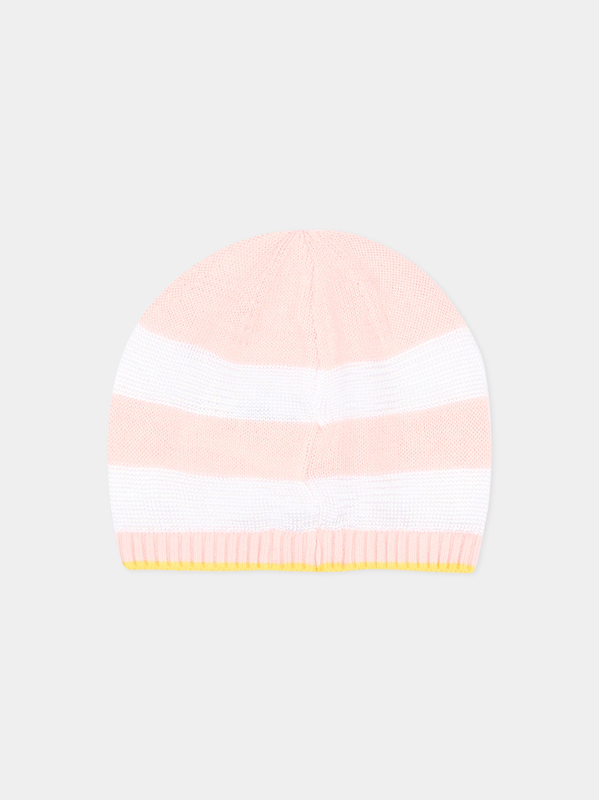 Cappello rosa a righe per neonata,Gensami,HAT-STRIPES-CO BABY PINK