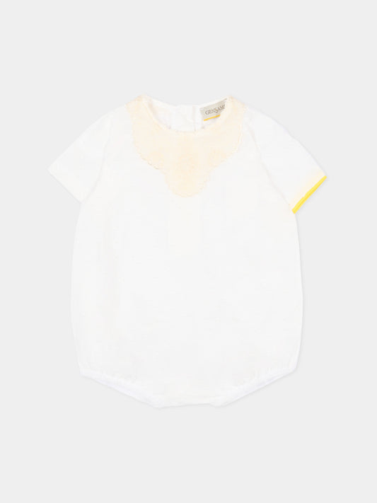 Body avorio in plumetis per neonati,Gensami,BODY-PLUM-CO OFF WHITE