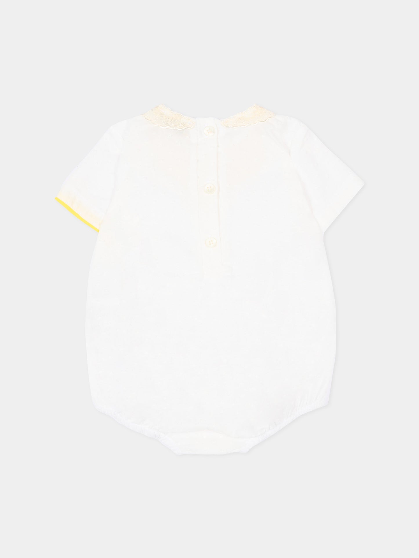 Body avorio in plumetis per neonati,Gensami,BODY-PLUM-CO OFF WHITE