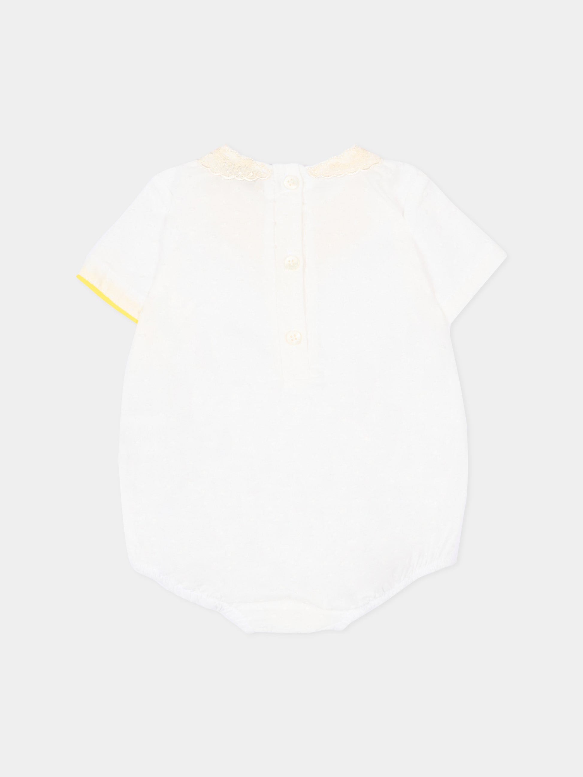 Body avorio in plumetis per neonati,Gensami,BODY-PLUM-CO OFF WHITE