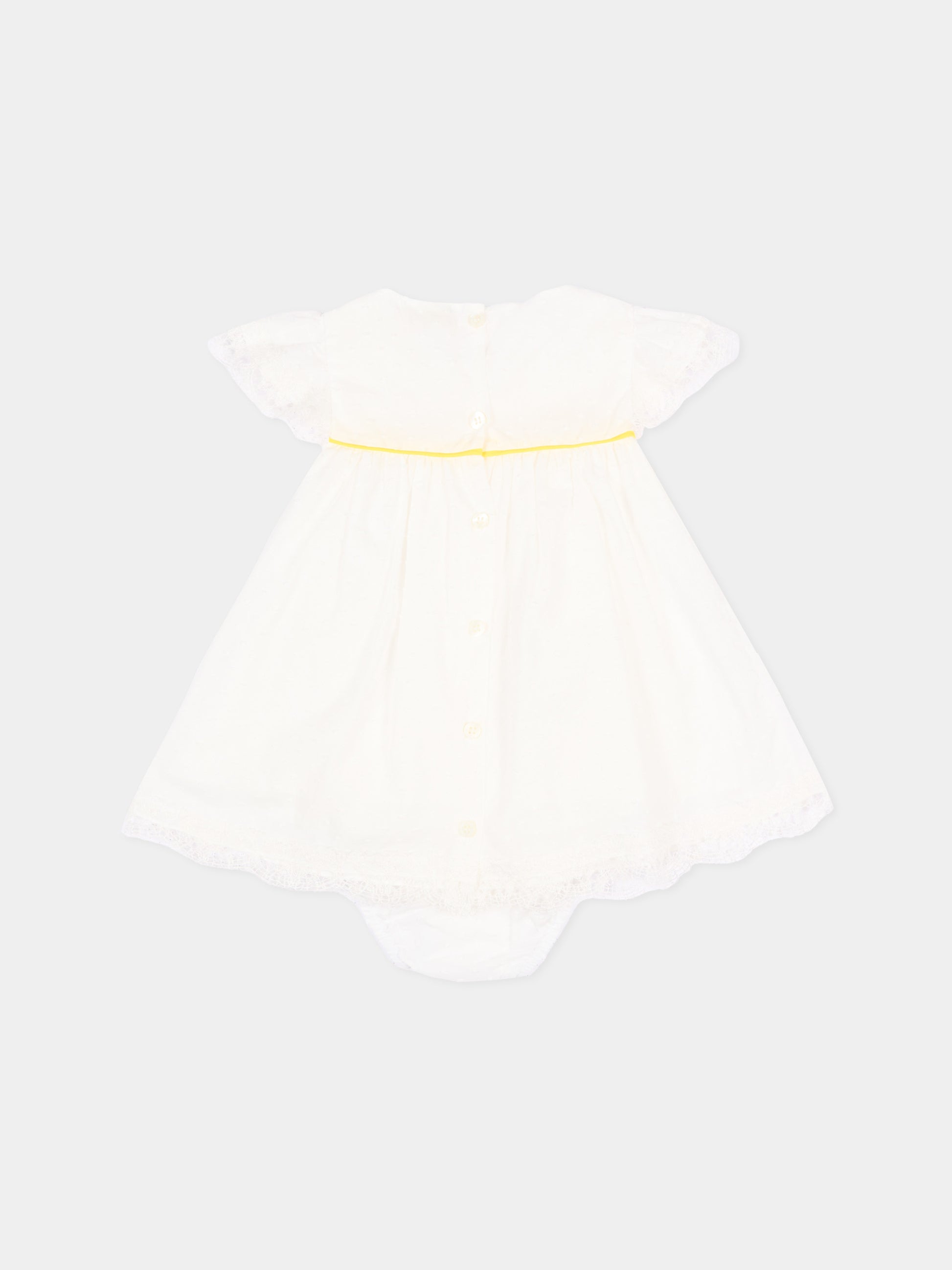 Completo elegante avorio per neonata con pizzo,Gensami,BL-PLUM-F-CO OFF WHITE