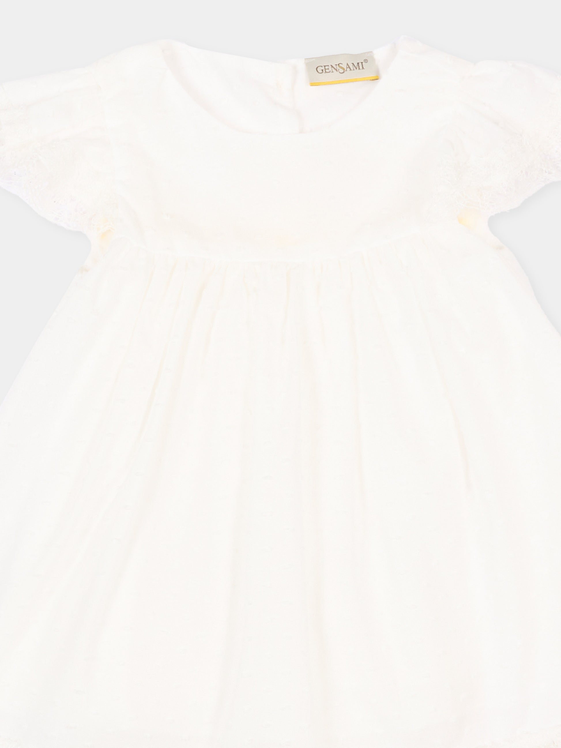 Completo elegante avorio per neonata con pizzo,Gensami,BL-PLUM-F-CO OFF WHITE