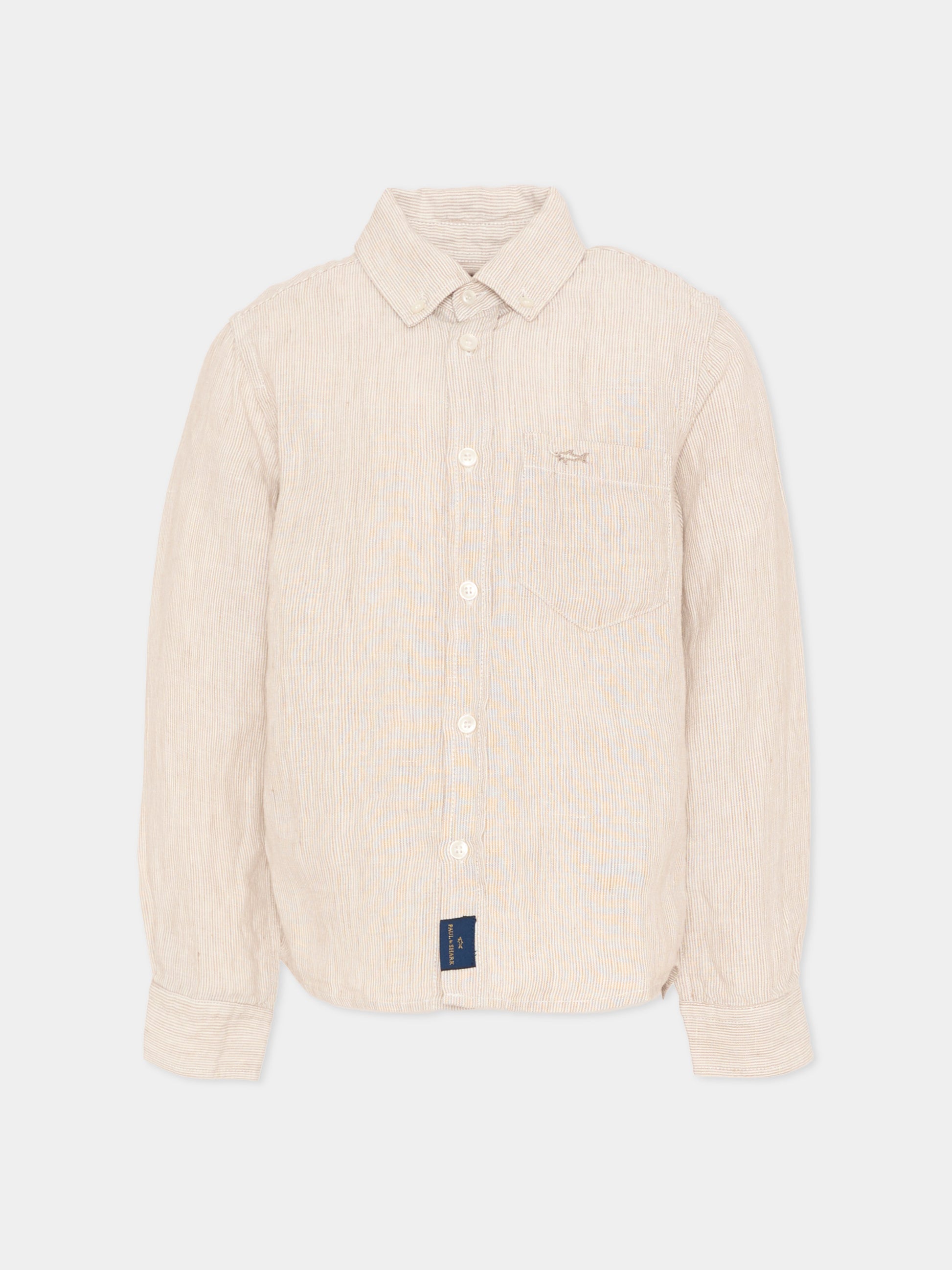 Camicia bianca per bambino a righe,Paul & Shark Junior,WUC000 LUE02 80224