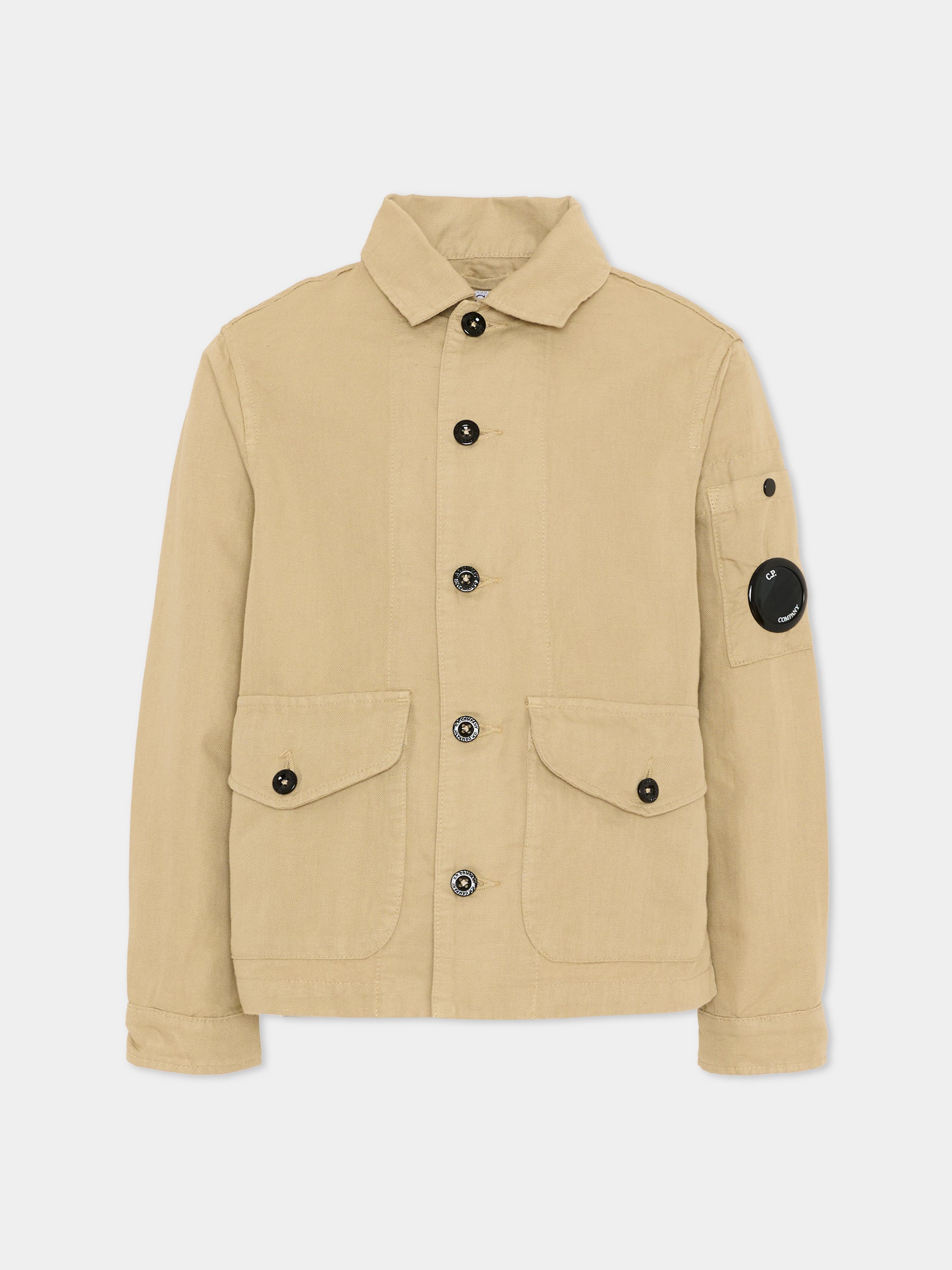 Giubbotto beige per bambino con lente,C. P. Company,CUA006-LZC01 20129