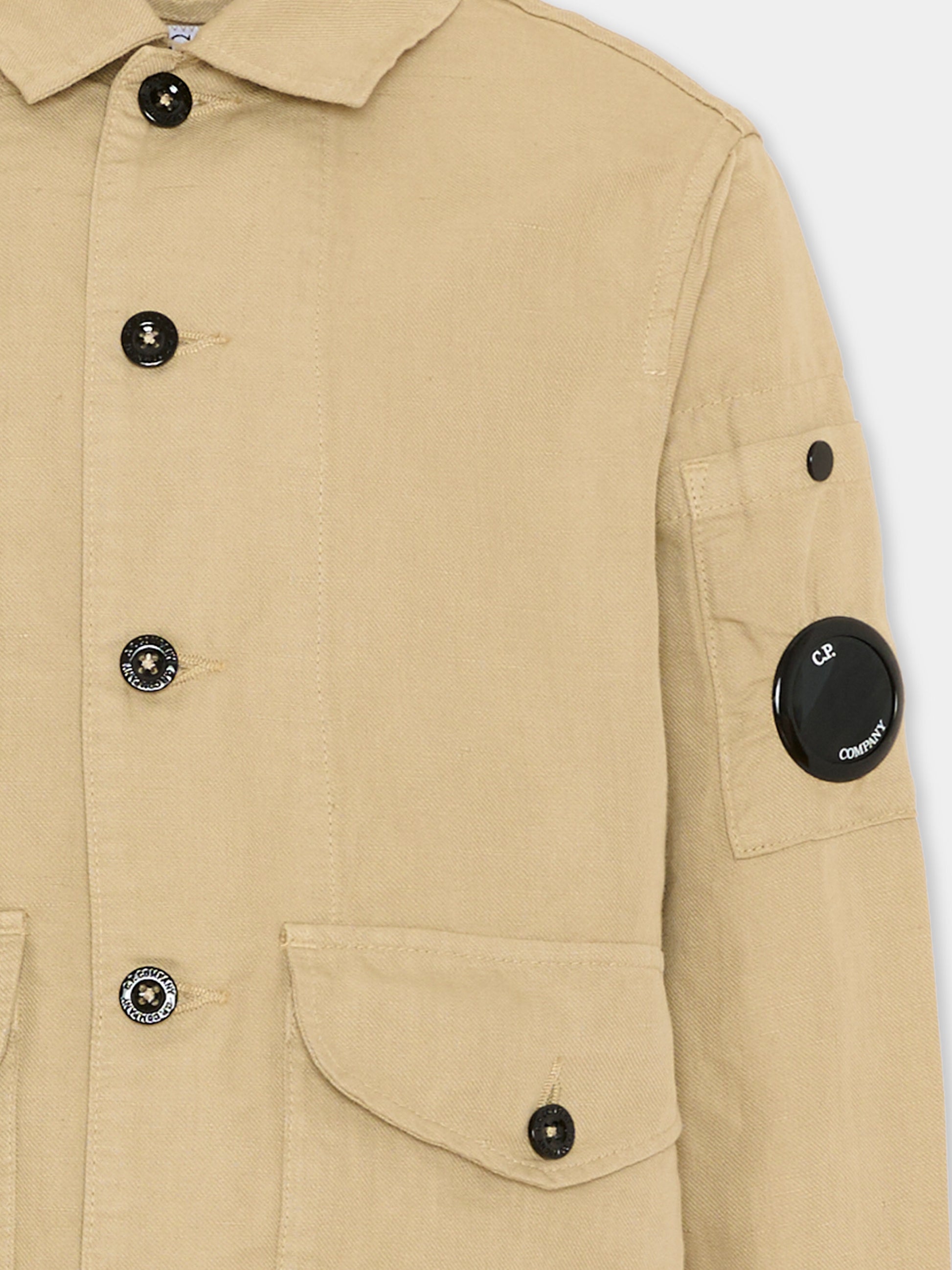 Giubbotto beige per bambino con lente,C. P. Company,CUA006-LZC01 20129