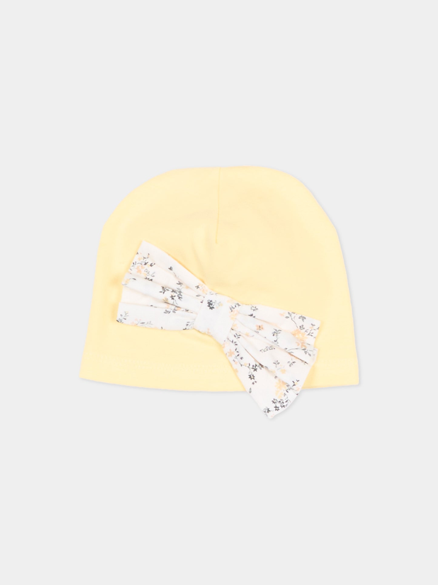 Cappellino giallo per neonata con fiocco,Nanán,E26413G