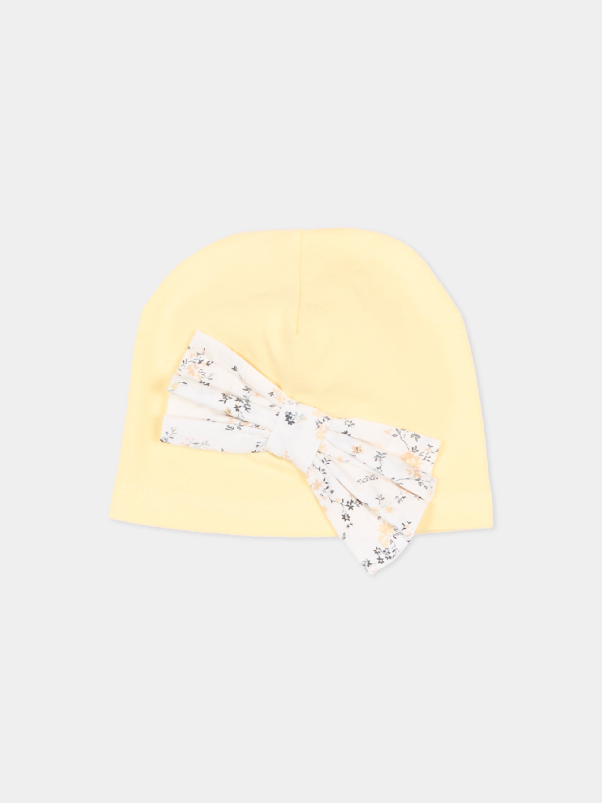 Cappellino giallo per neonata con fiocco,Nanán,E26413G