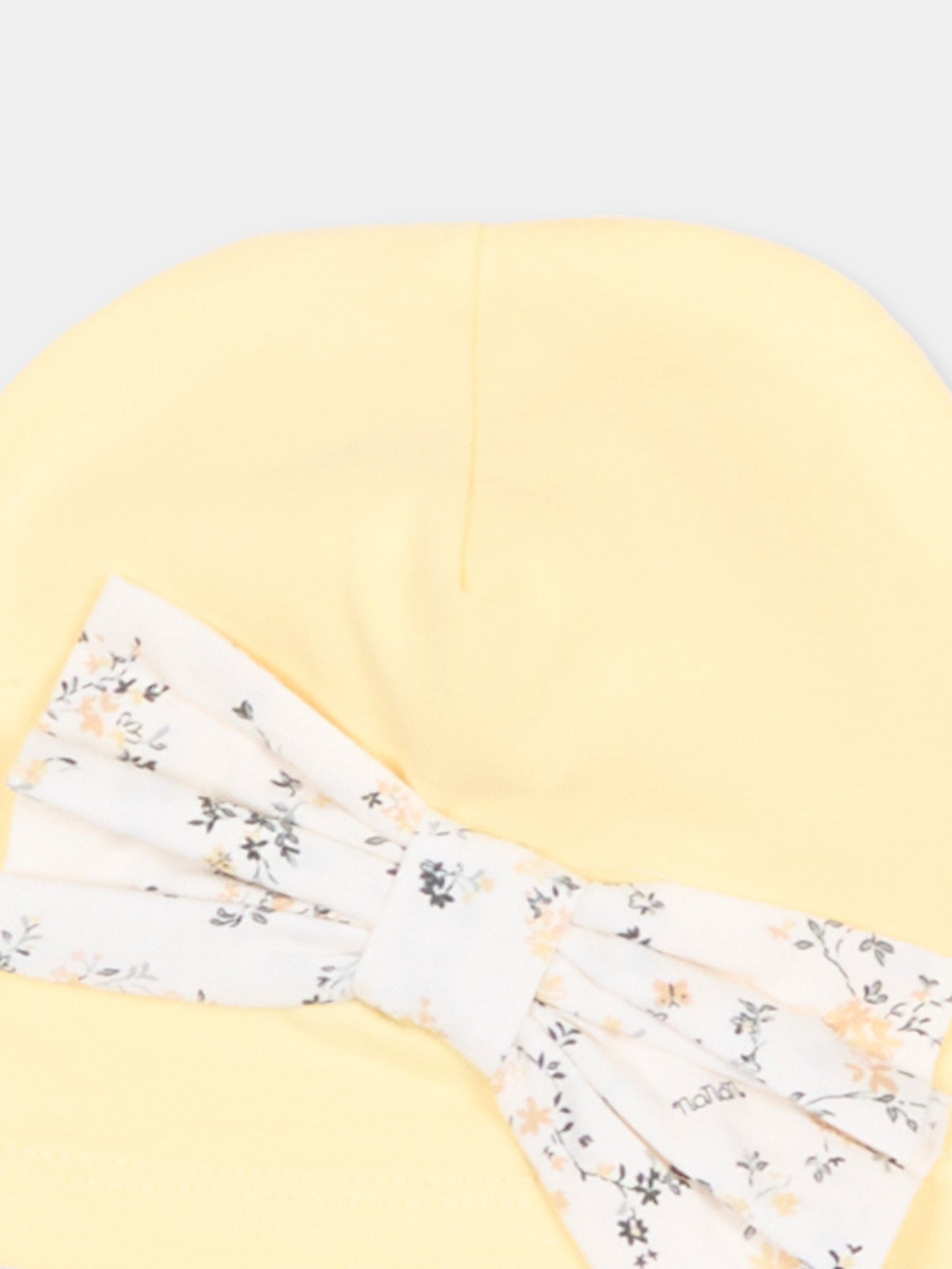 Cappellino giallo per neonata con fiocco,Nanán,E26413G
