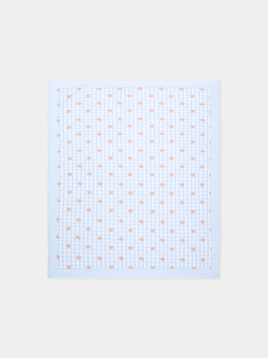 Coperta azzurra per neonato con teddy bear,Nanán,E26022A