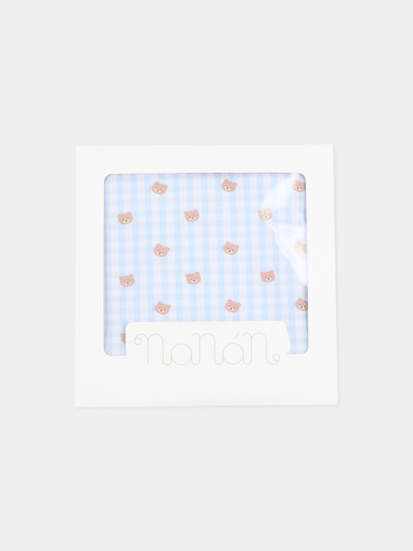 Coperta azzurra per neonato con teddy bear,Nanán,E26022A