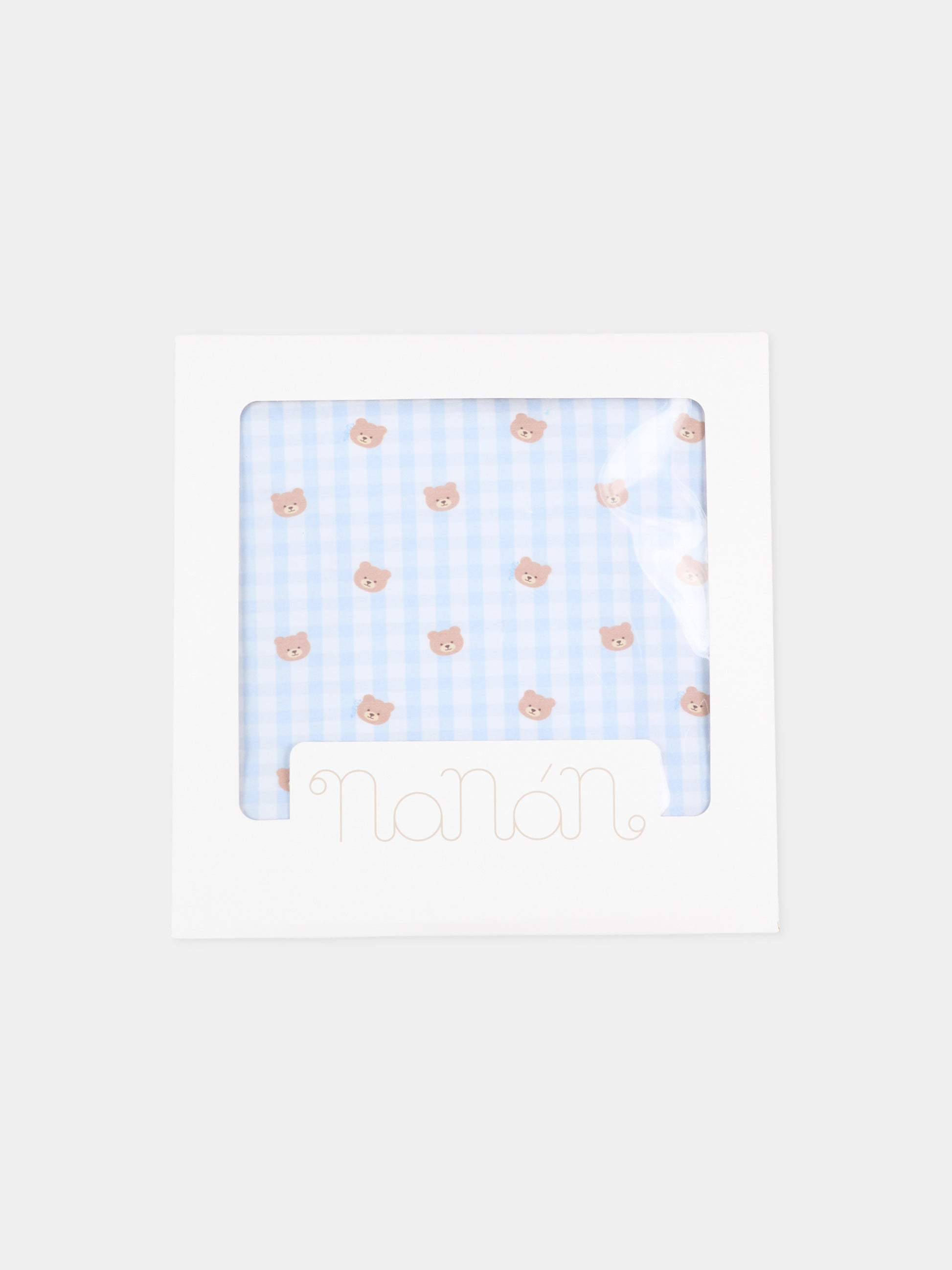 Coperta azzurra per neonato con teddy bear,Nanán,E26022A
