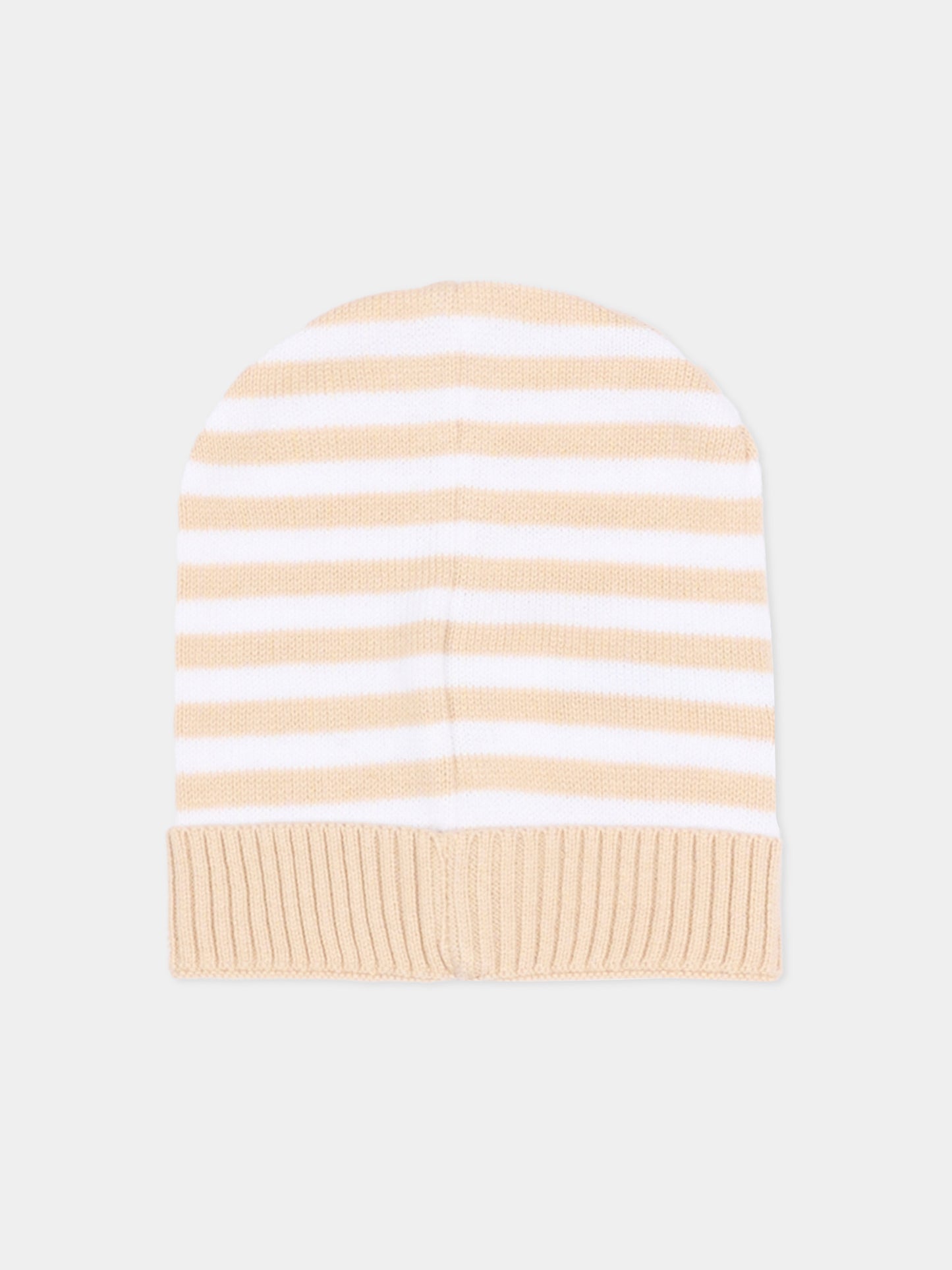 Cappello beige a righe per neonati,Nanán,E26006BE