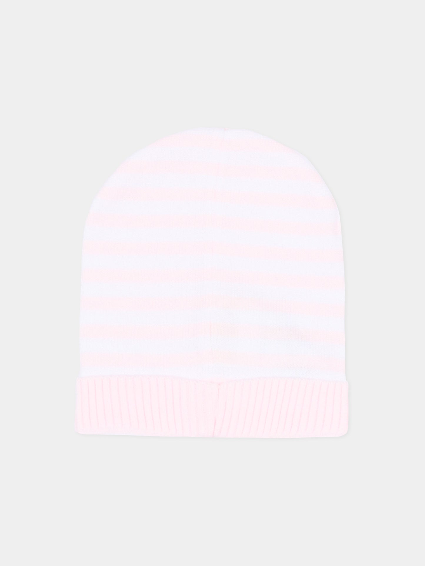Cappello rosa a righe per neonata,Nanán,E26006R