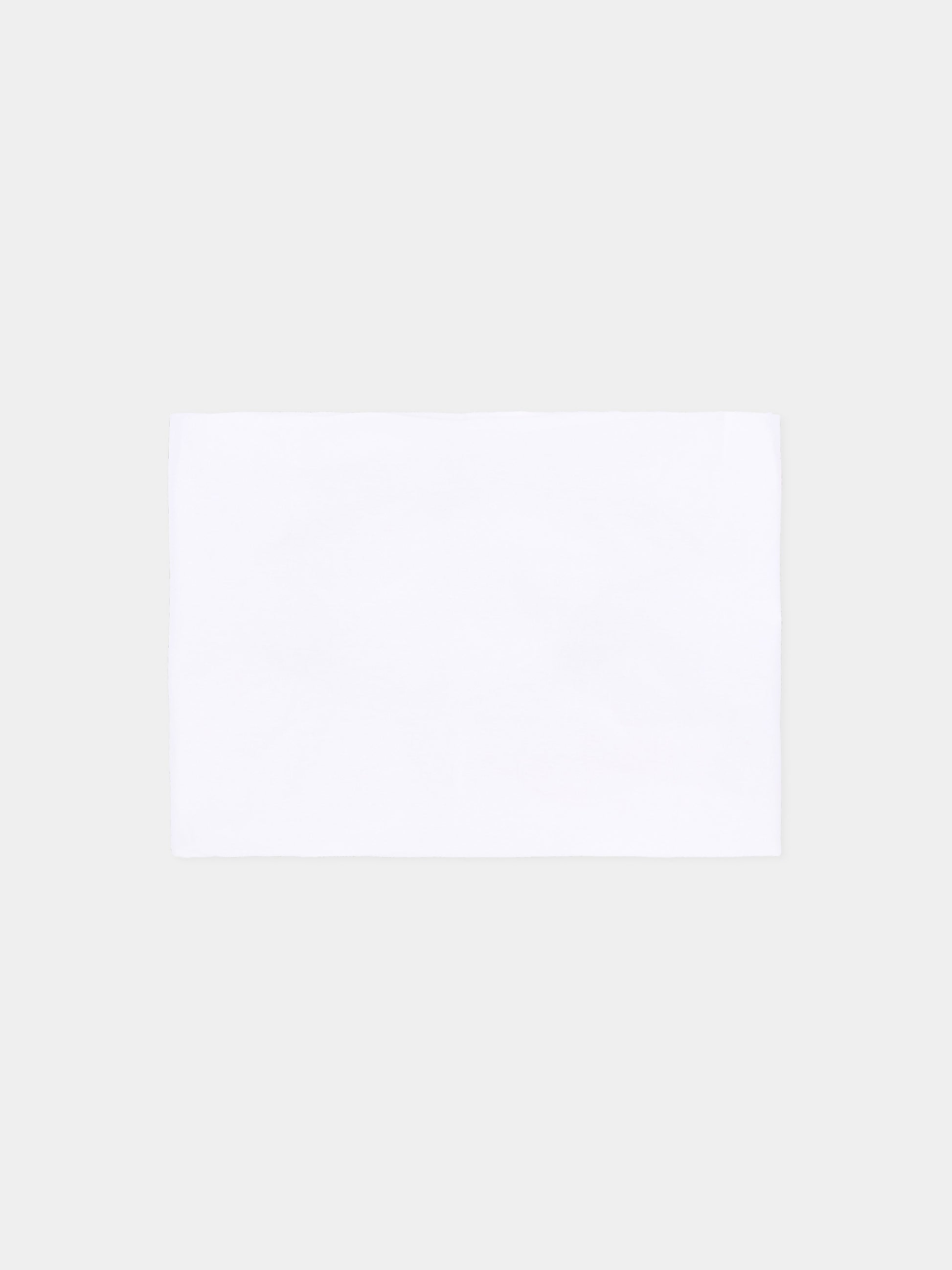 Lenzuola bianche per neonati con profili beige,Nanán,E26407BE