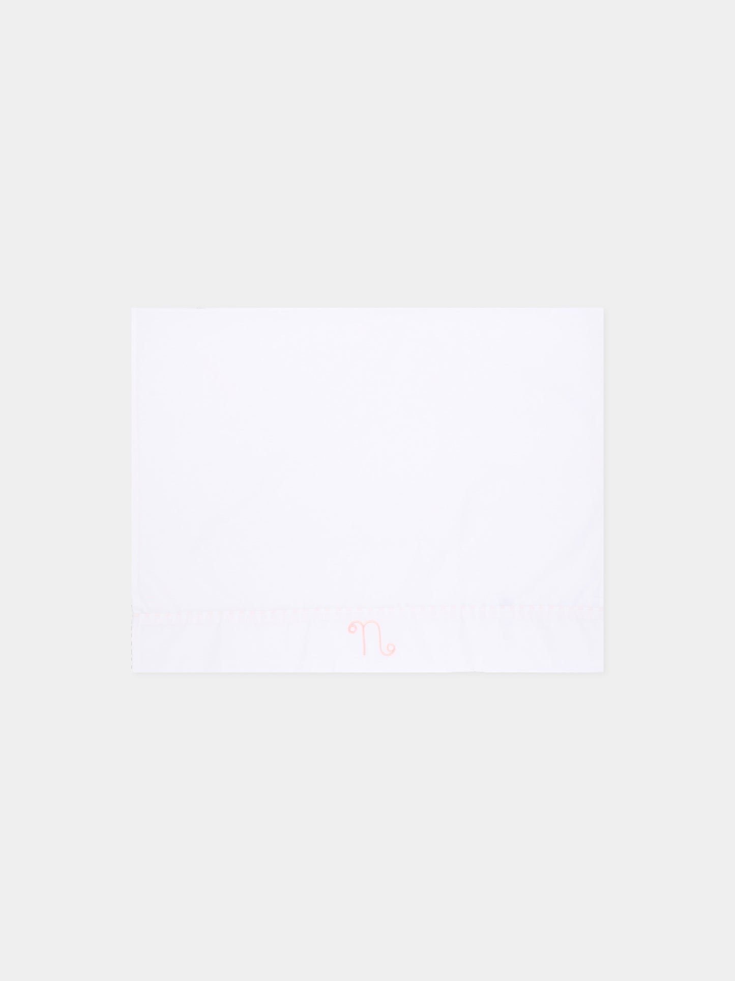 Lenzuola bianche per neonata con profili rosa,Nanán,E26407R