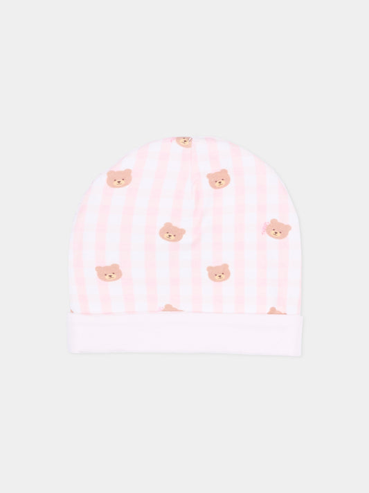 Cappello rosa per neonata con teddy bear,Nanán,E26020R