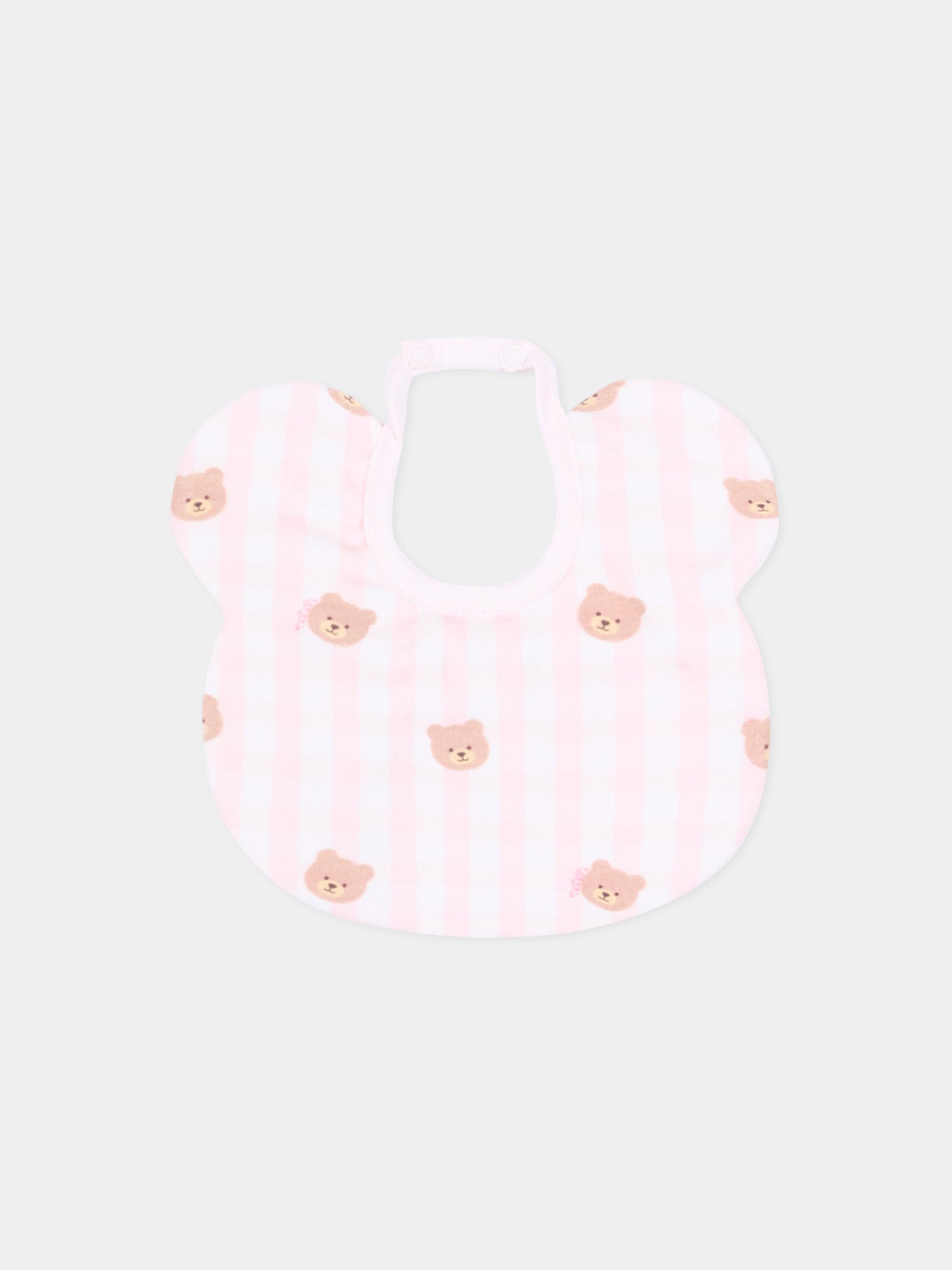 Bavaglino rosa per neonata con teddy bear,Nanán,E26021R