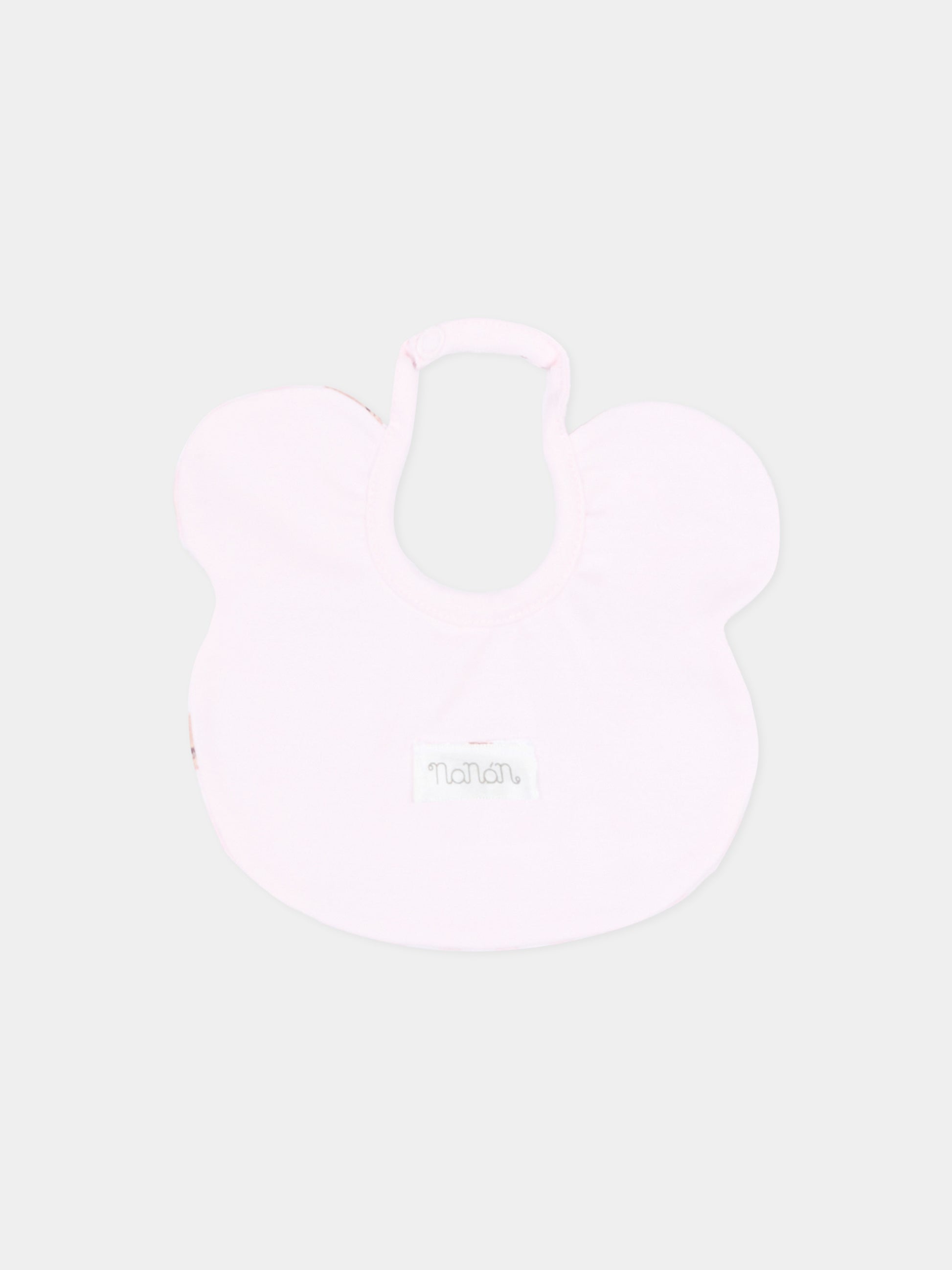 Bavaglino rosa per neonata con teddy bear,Nanán,E26021R