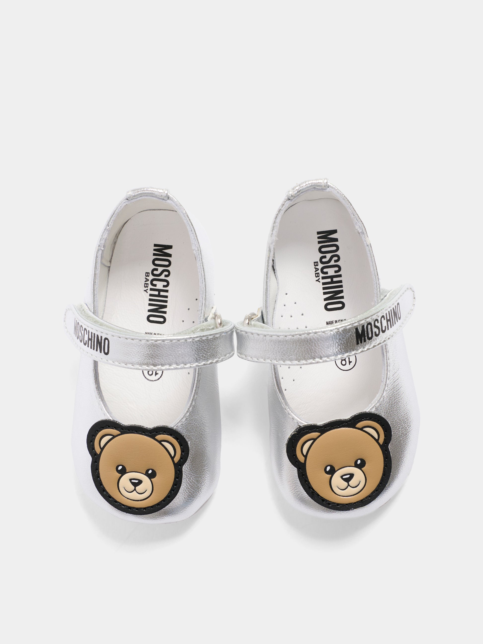 Ballerine argento per neonata con Teddy Bear,Moschino Kids,82885 - VAR2