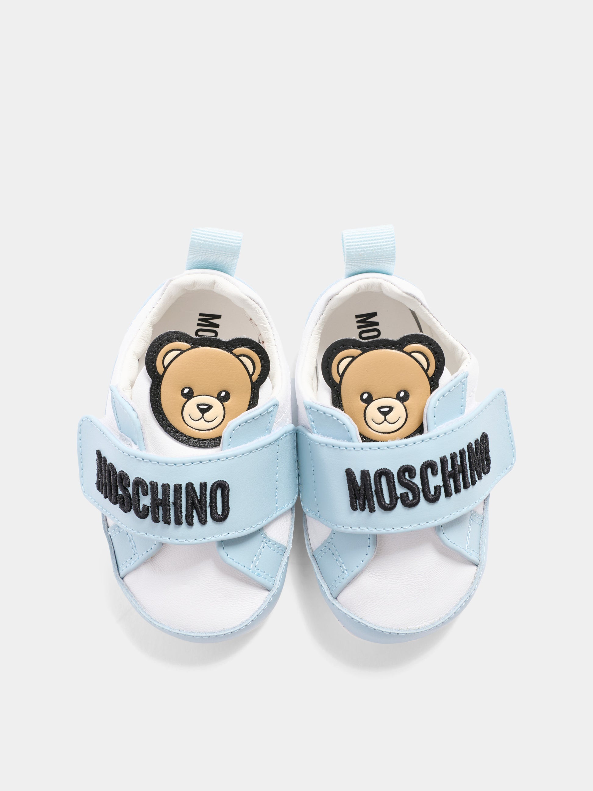 Sneakers Basse celesti per neonato con Teddy Bear,Moschino Kids,82900 - VAR2