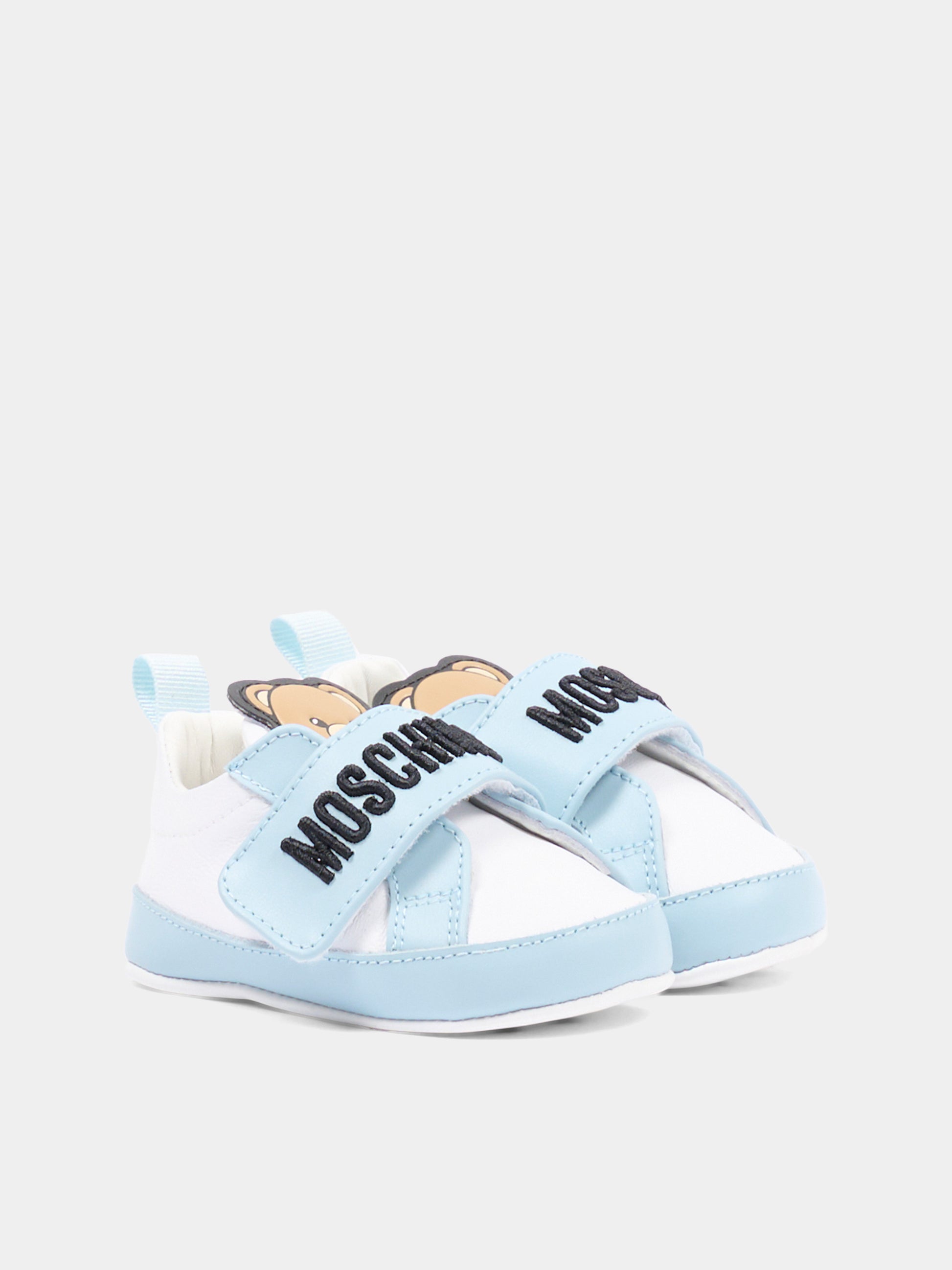 Sneakers Basse celesti per neonato con Teddy Bear,Moschino Kids,82900 - VAR2