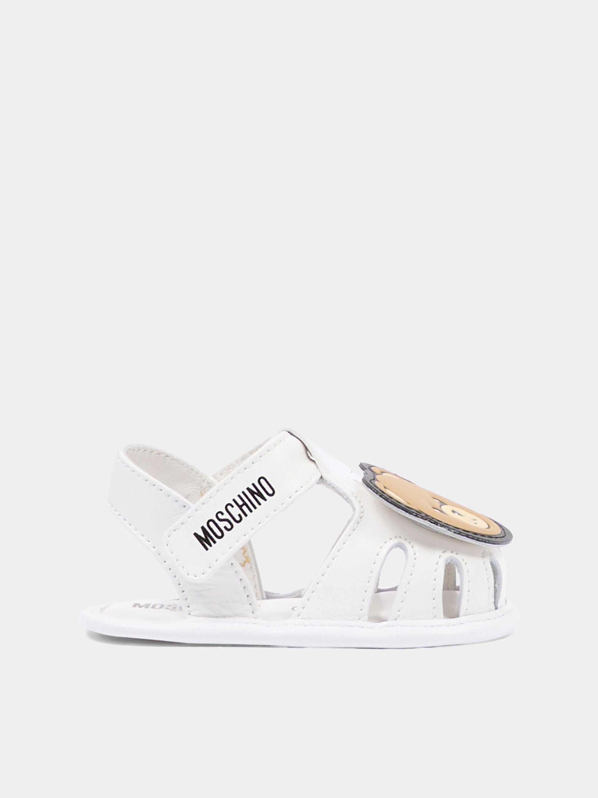 Sandalo bianco per neonata con teddy bear,Moschino Kids,82881 - VAR1