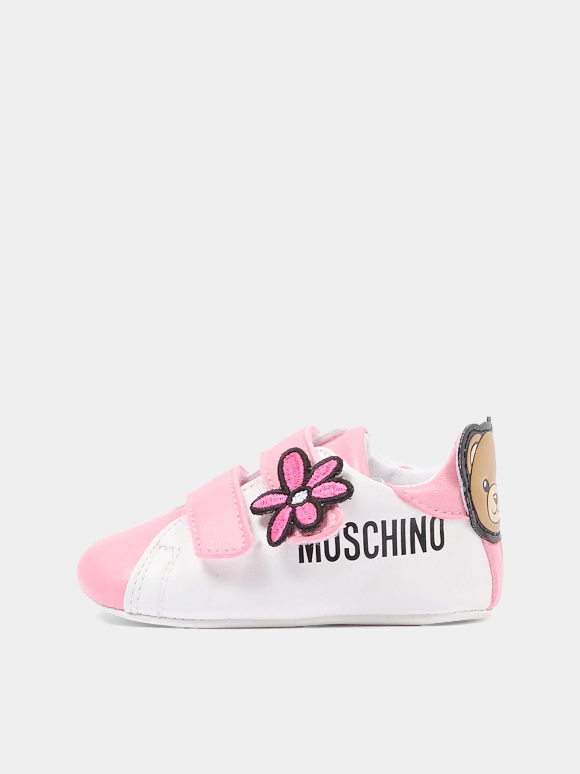 Sneakers basse rosa per neonata con logo,Moschino Kids,82897 - VAR1