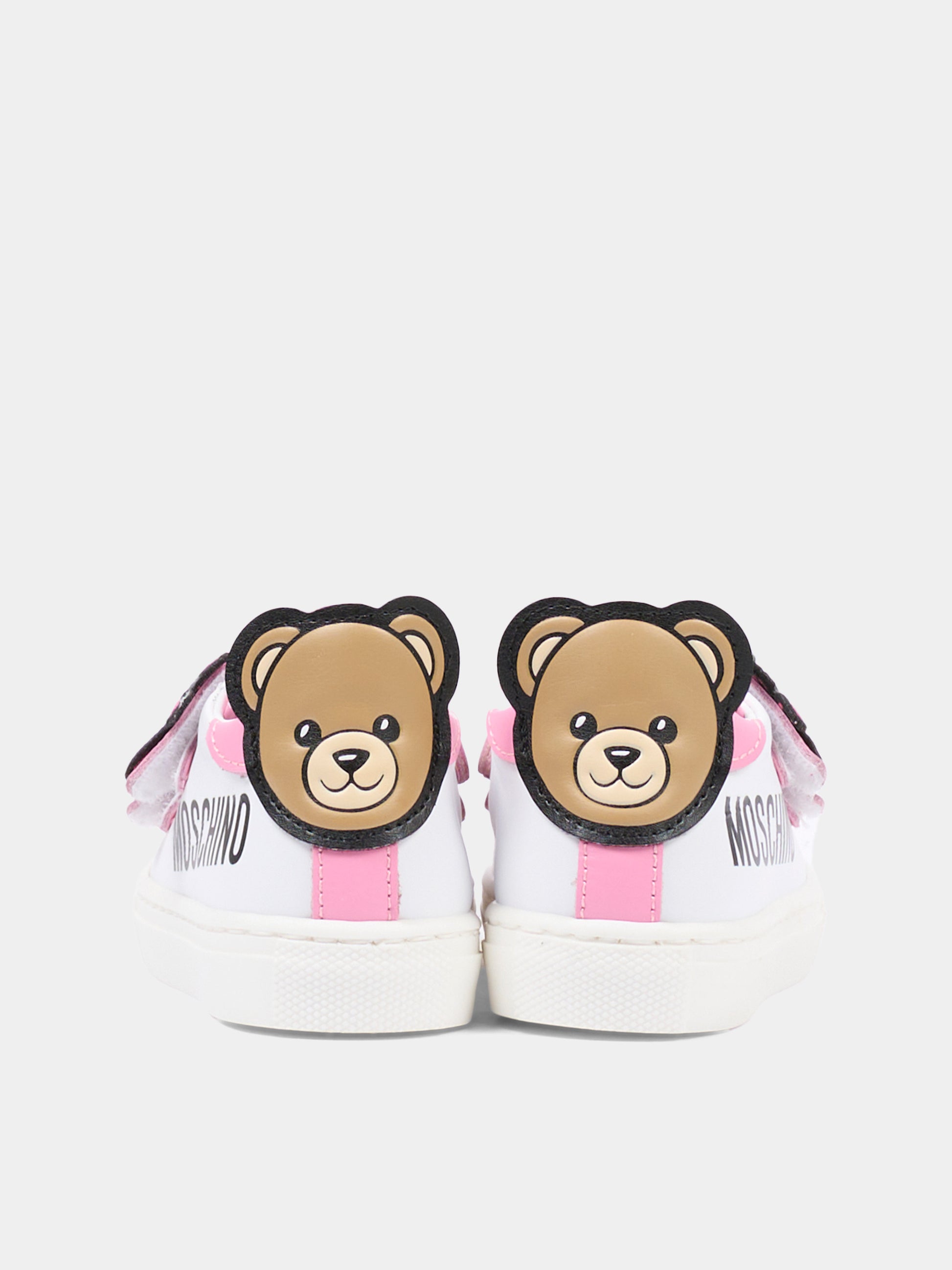 Sneakers basse rosa per bambina con logo,Moschino Kids,82956 - VAR1