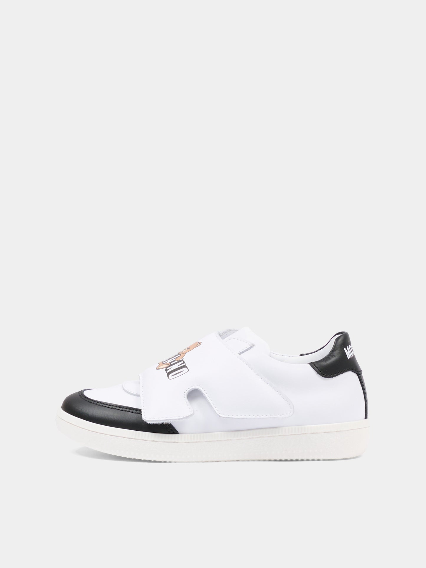 Sneakers basse bianche per bambino,Moschino Kids,83057 - VAR1