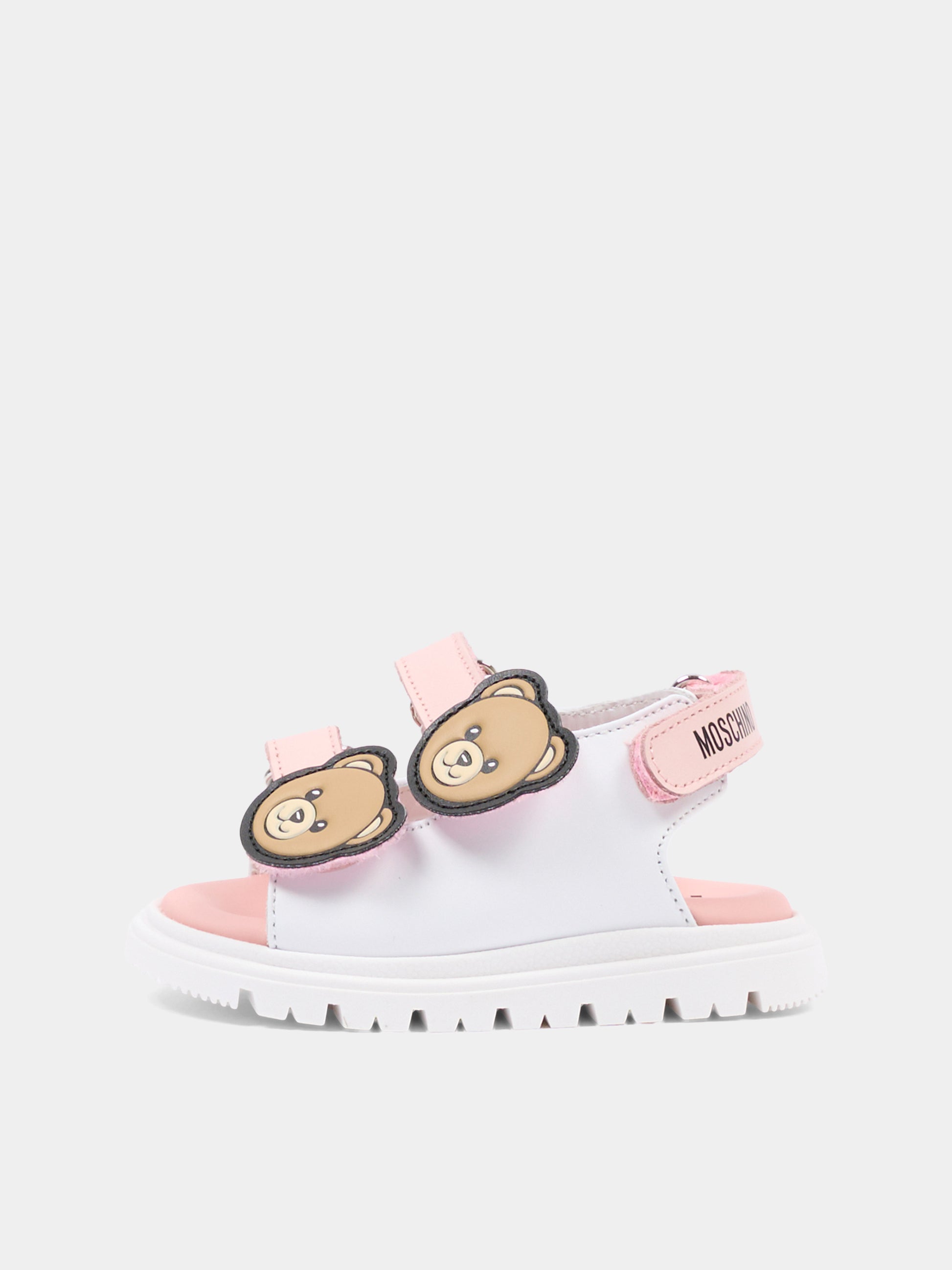 Sandalo bianco per bambina con Teddy Bear,Moschino Kids,82933 - VAR3