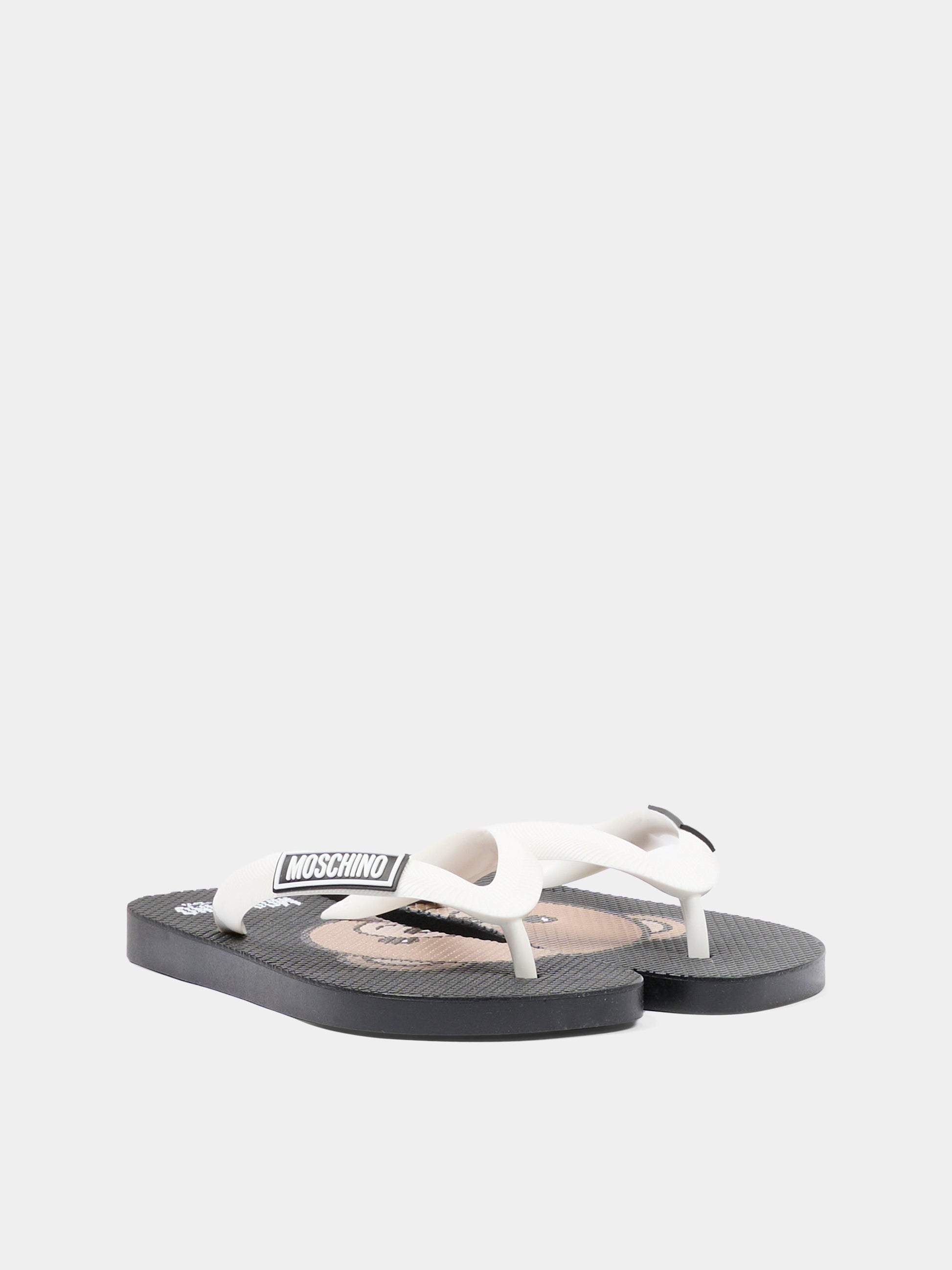 Infradito nere per bambini con logo,Moschino Kids,83122 - VAR1