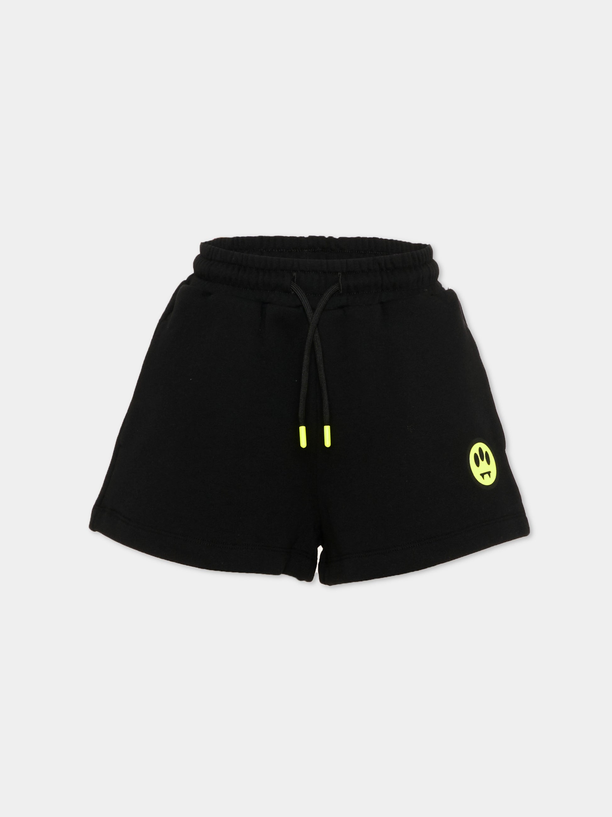 Shorts sportivi neri per bambina logo,Barrow,S6BKJGSH013 110