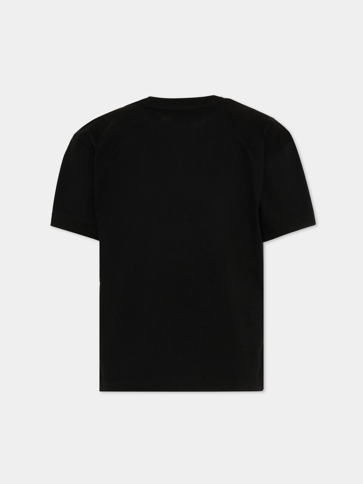 T-Shirt nera per bambina con logo,Barrow,S6BKJGTH063 110