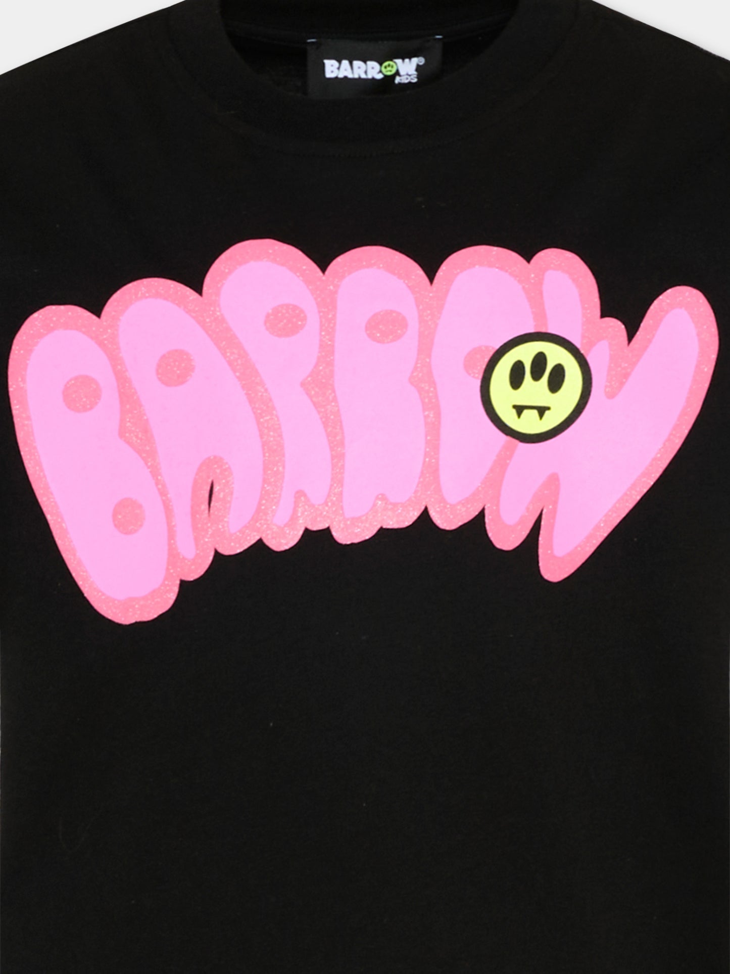 T-Shirt nera per bambina con logo,Barrow,S6BKJGTH063 110